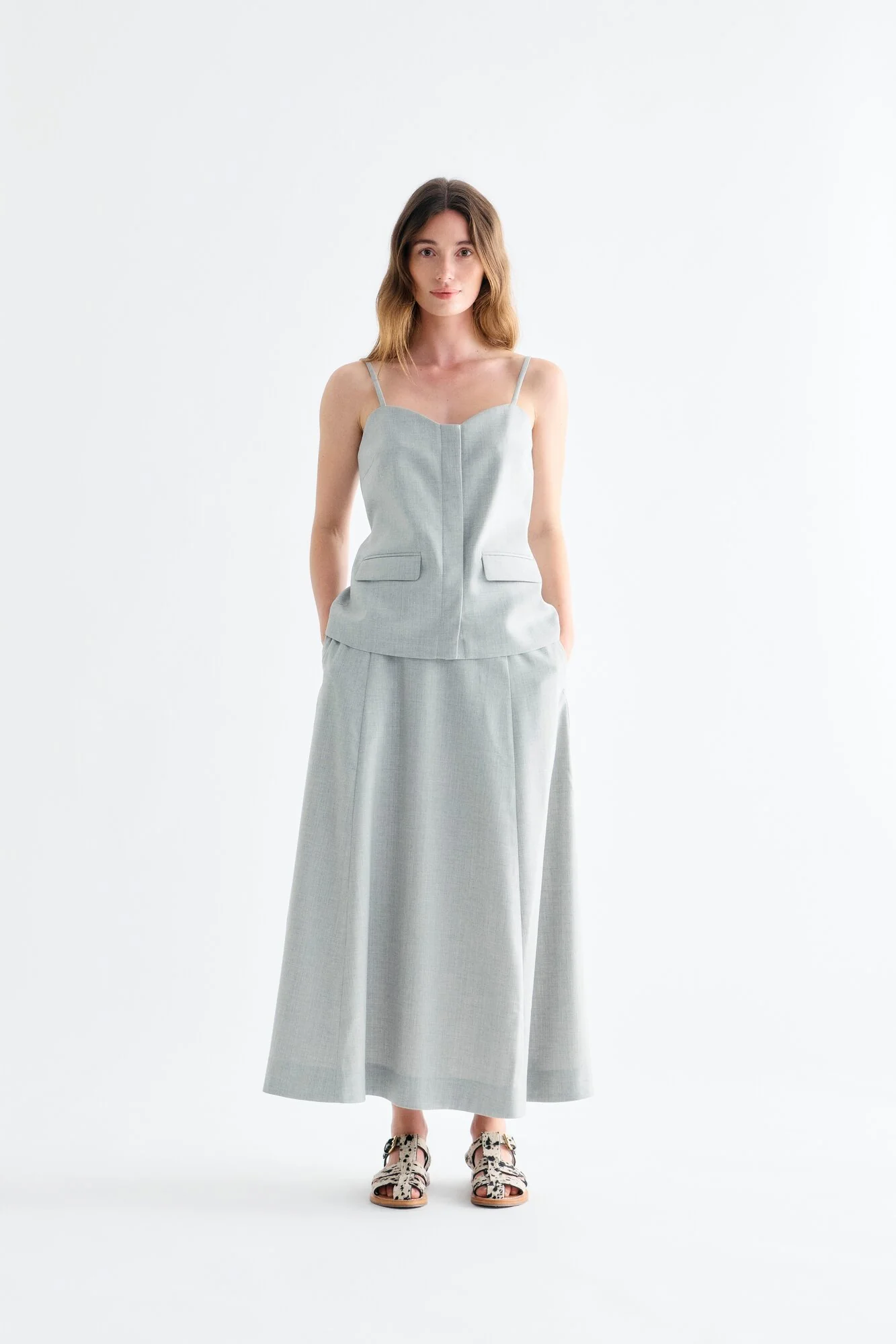 Hallie nederdel - 056 Light Grey Melange
