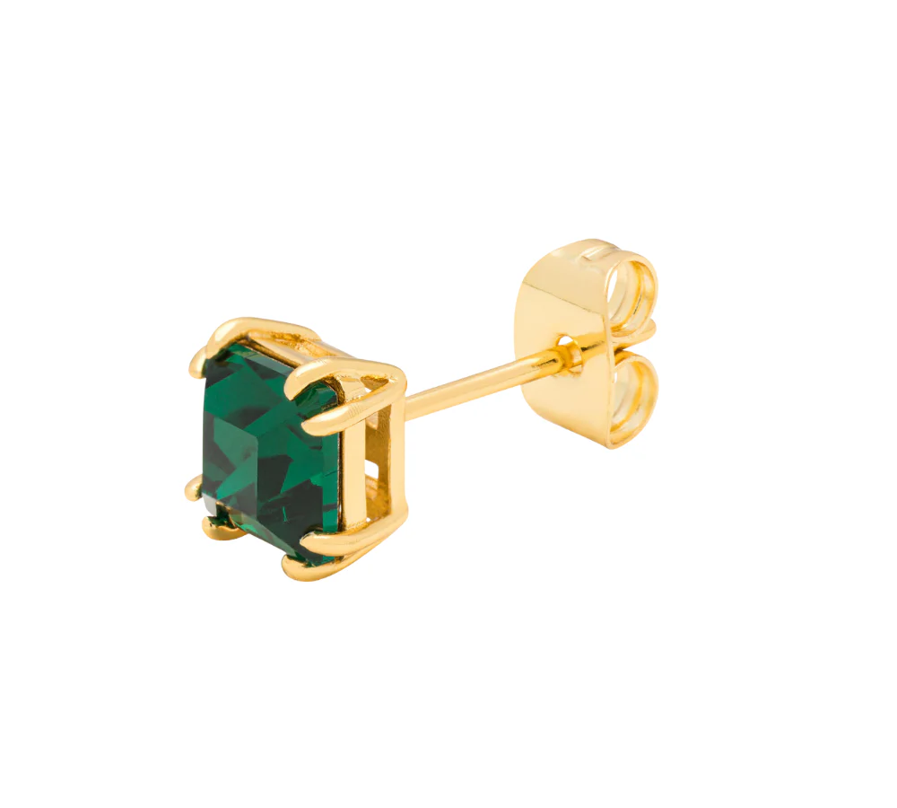 Gala Crystal Bling ørestik - forgyldt/grøn