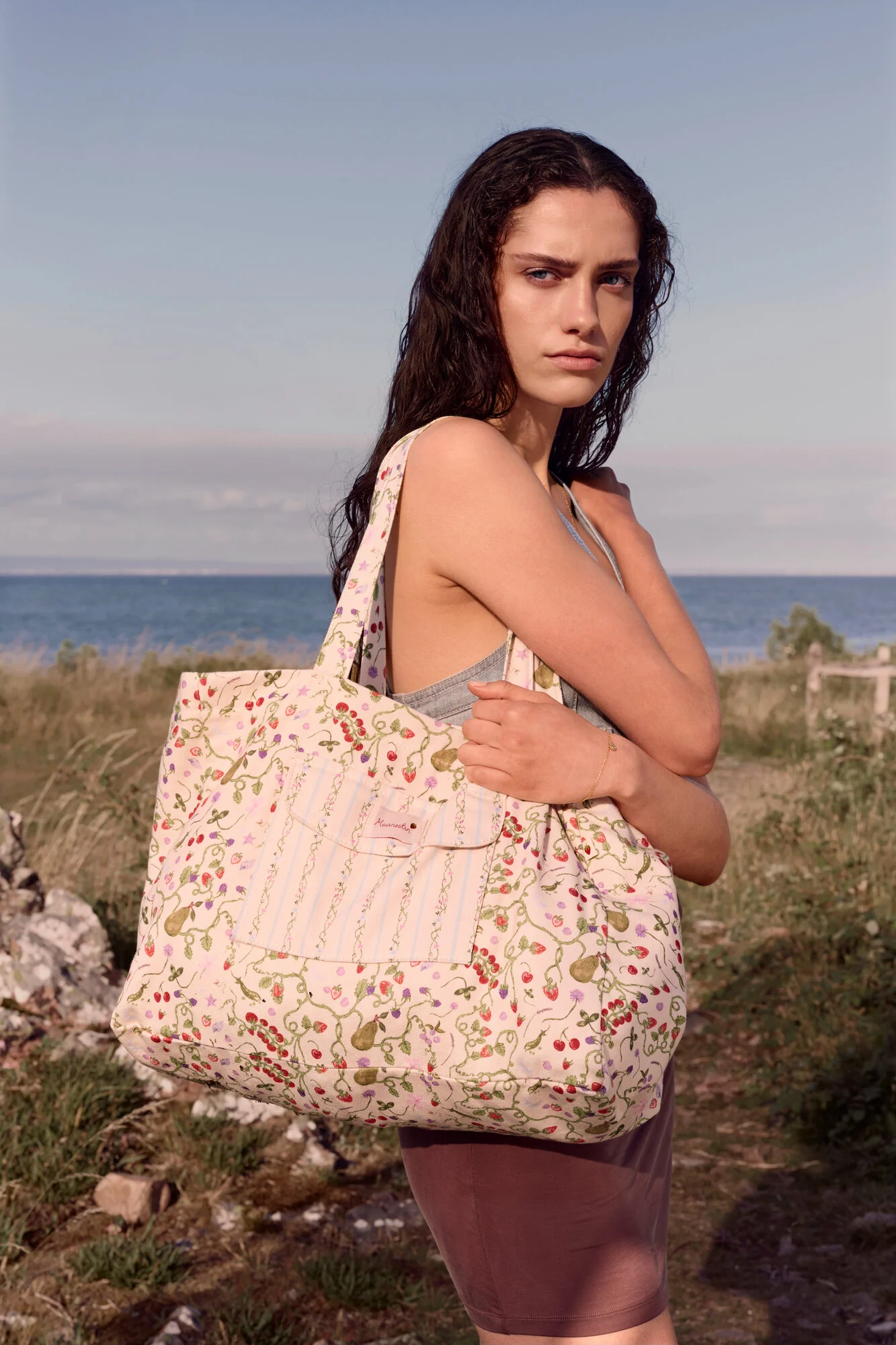 Big Canvas tote bag - Garden Magic Ivory - Image 2