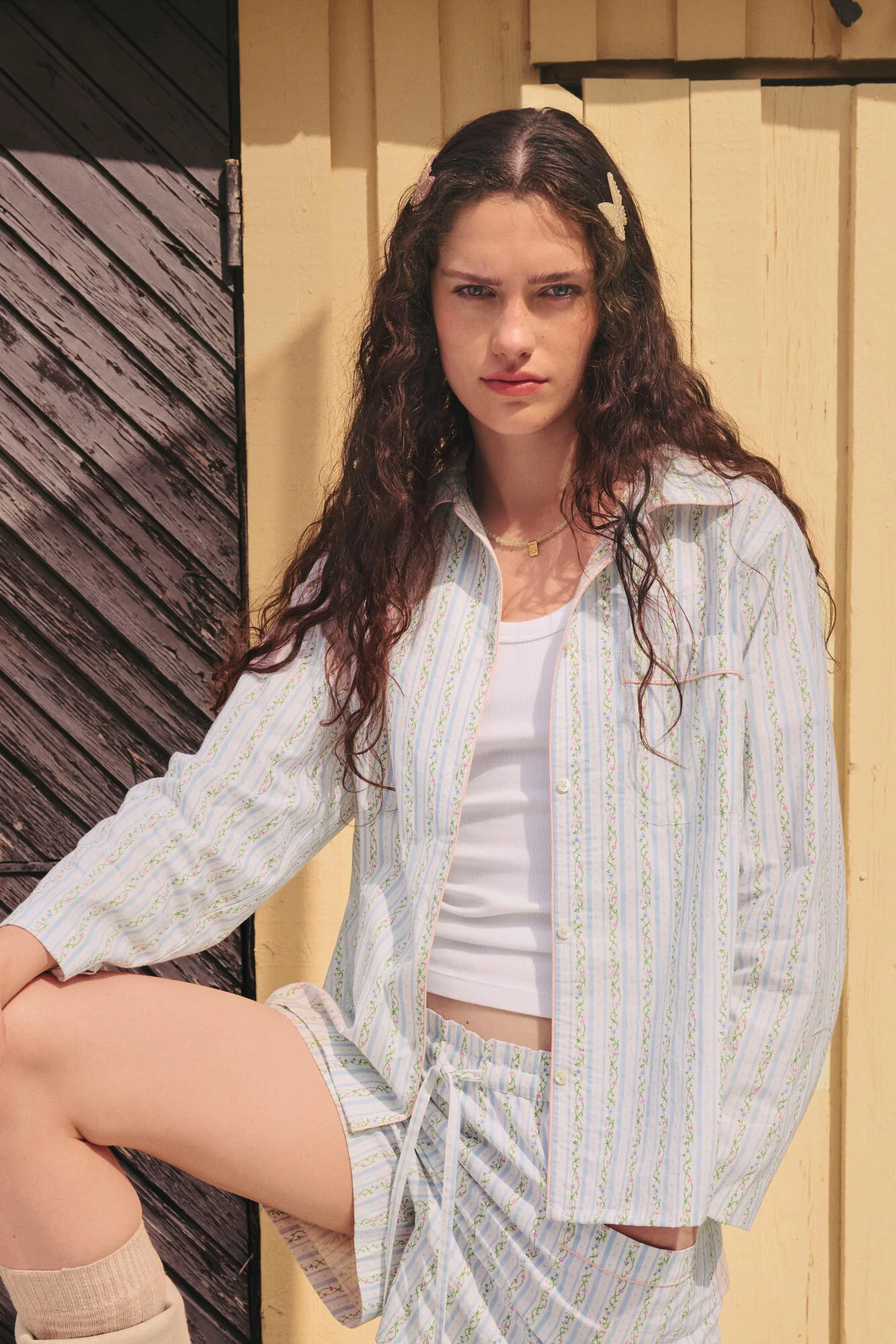 Moe skjorte - Summer Stripe Blue - Image 3