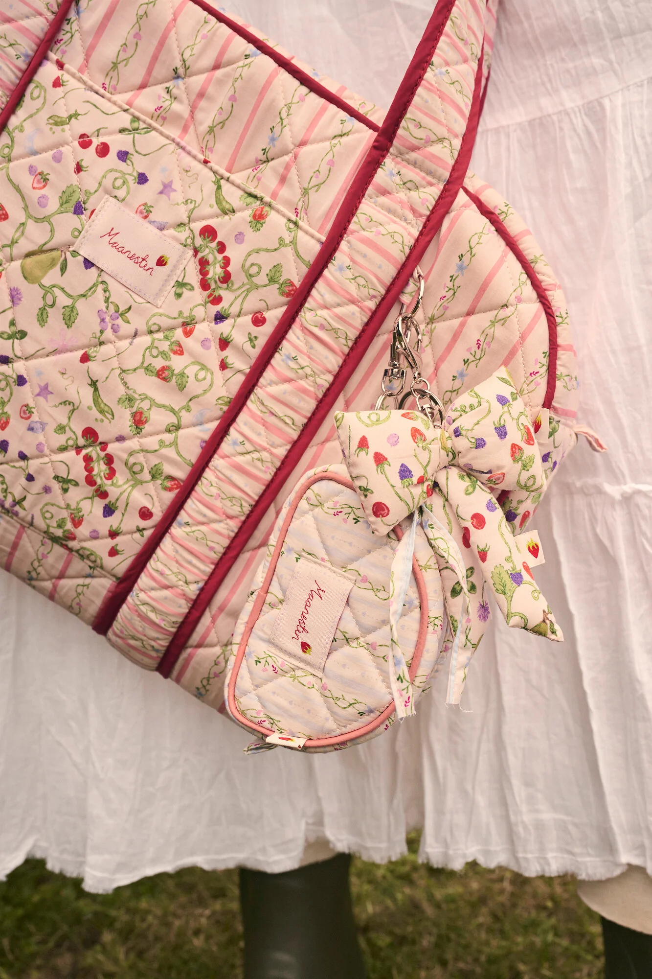 Fabric Bow nøglering - Garden Magic Ivory - Image 2