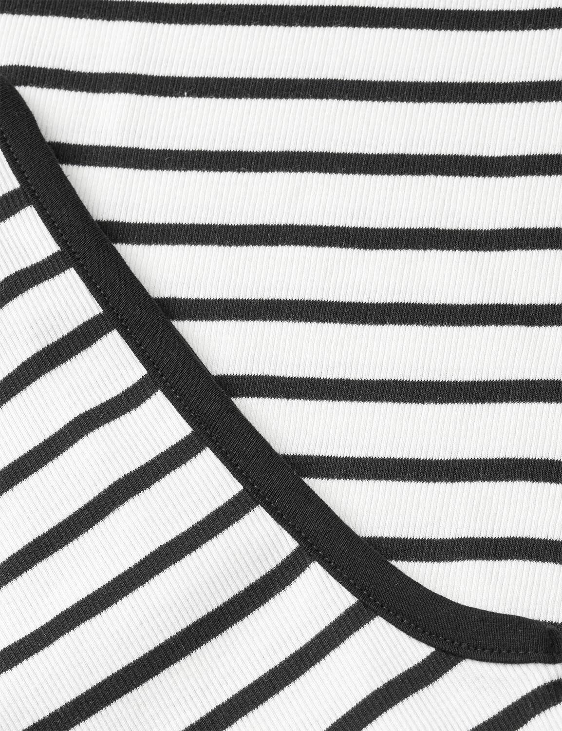 2X2 Cotton Stripe Amour Tank Top - Vanilla Ice/Black - Image 3