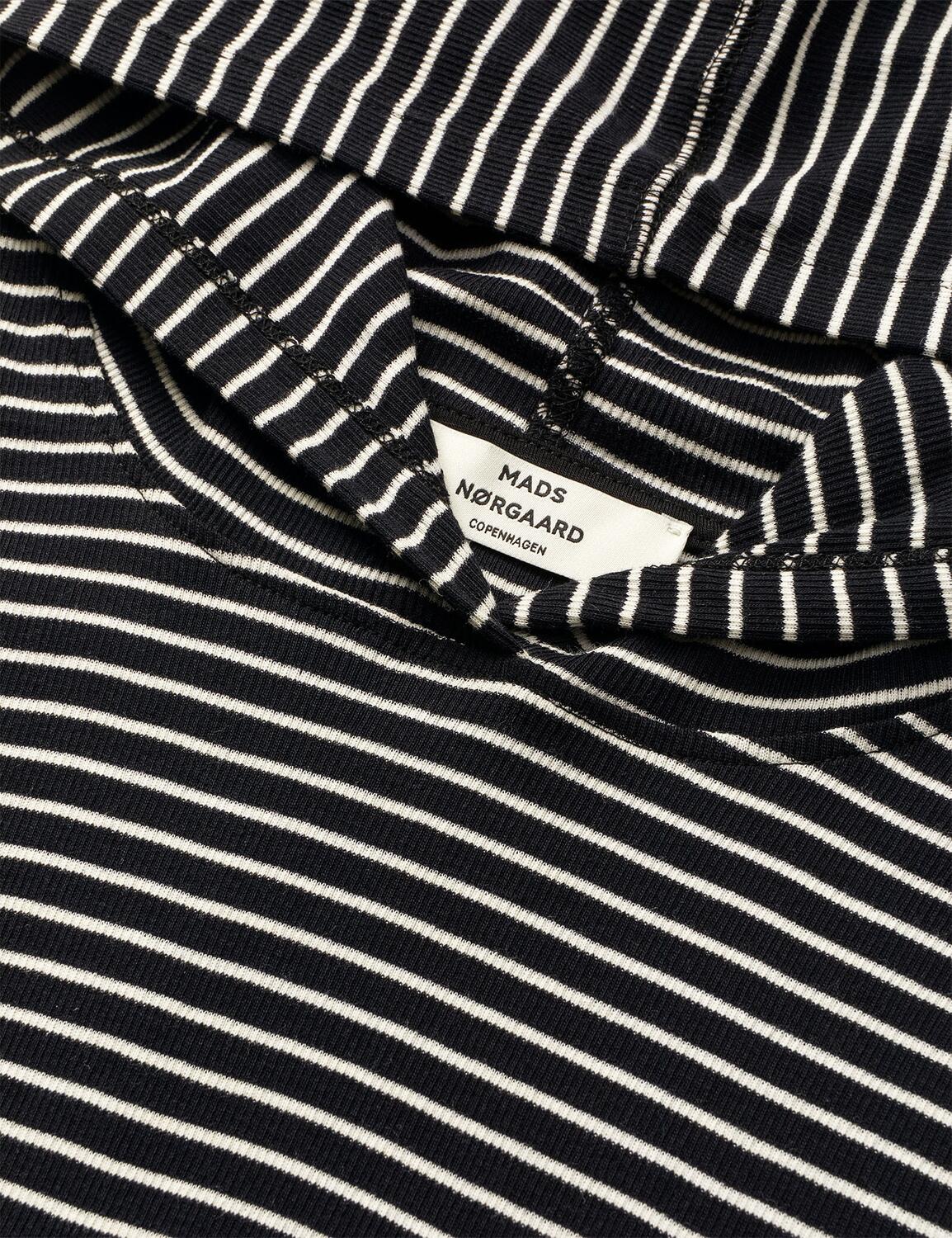 2X2 Cotton Stripe Tutti Hood langærmet t-shirt - Black/Vanilla Ice - Image 4
