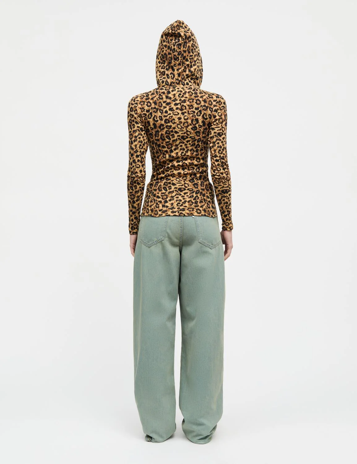 2X2 Cotton Tilla Hood langærmet t-shirt - Leopard Aop/Black - Image 4