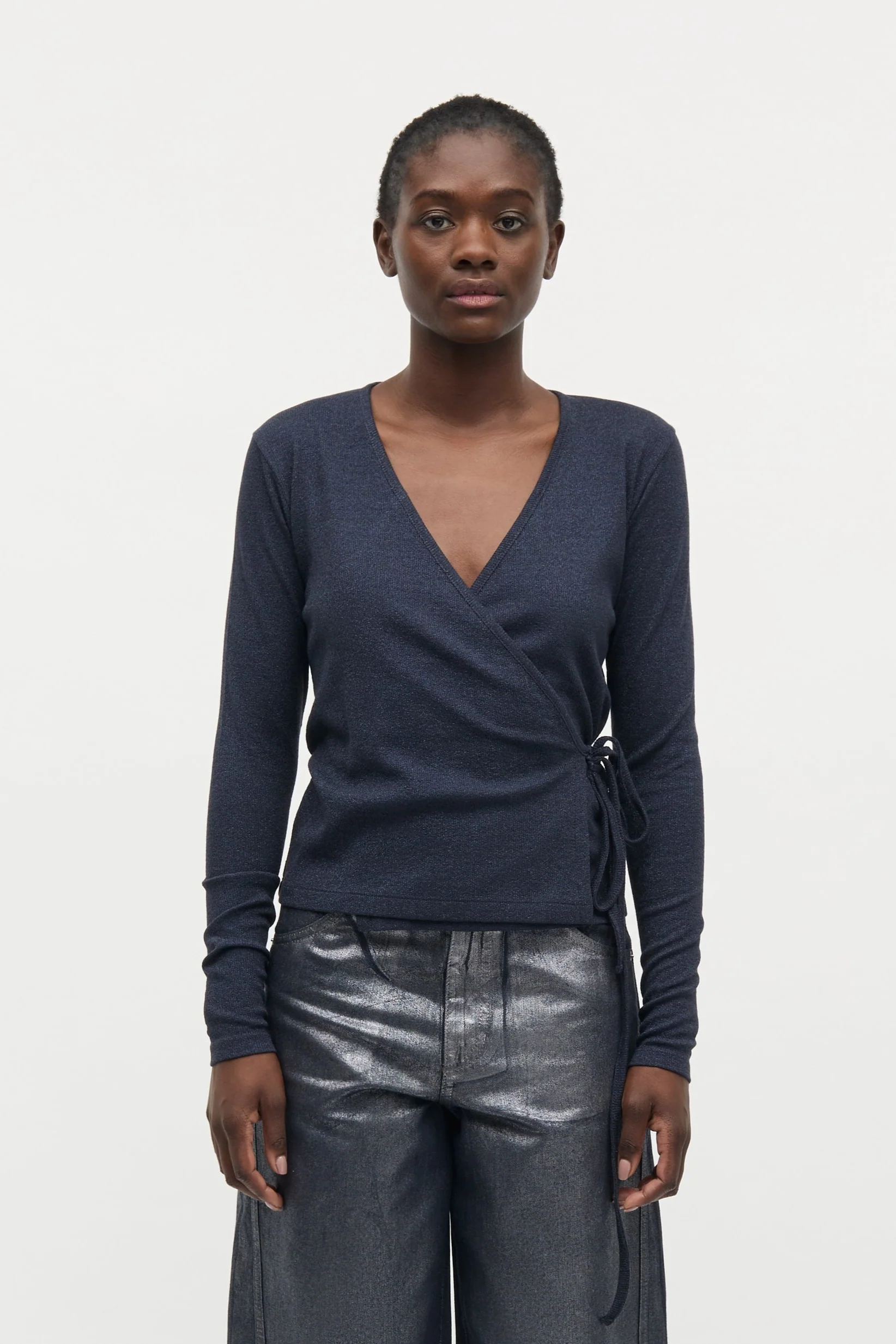 2X2 Lurex Susi langærmet t-shirt - Parisian Night