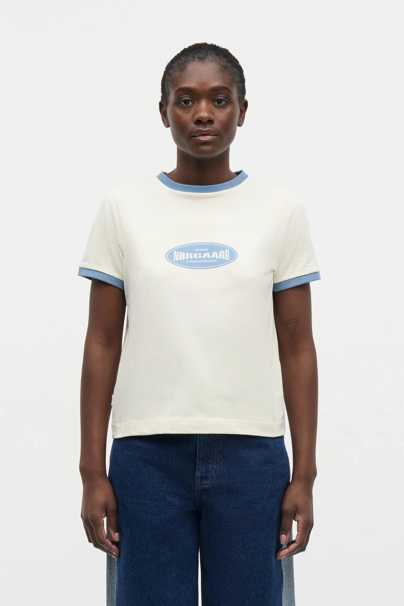 Cotton Jersey Trinity t-shirt - Vanilla Ice/Faded Denim - Image 3