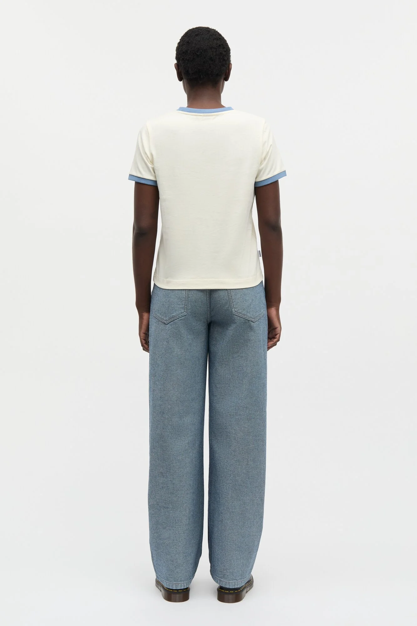 Cotton Jersey Trinity t-shirt - Vanilla Ice/Faded Denim - Image 4