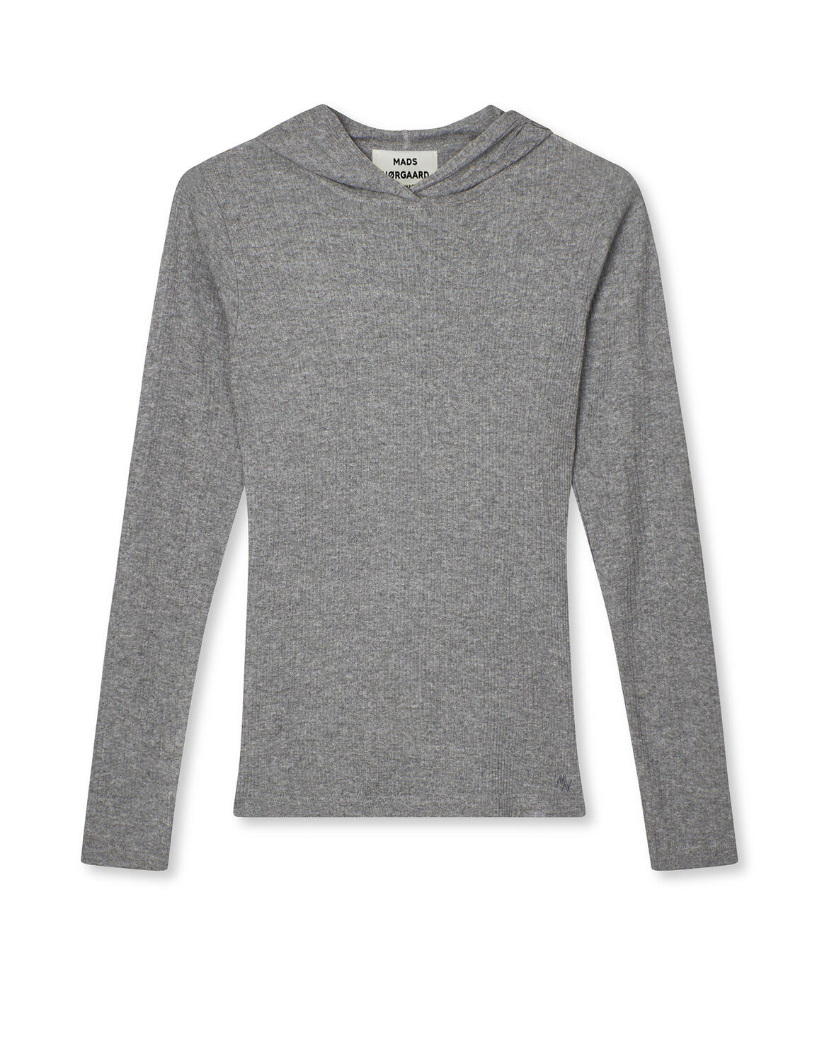 Point Wool Tilla Hood langærmet t-shirt - Grey Melange - Image 2