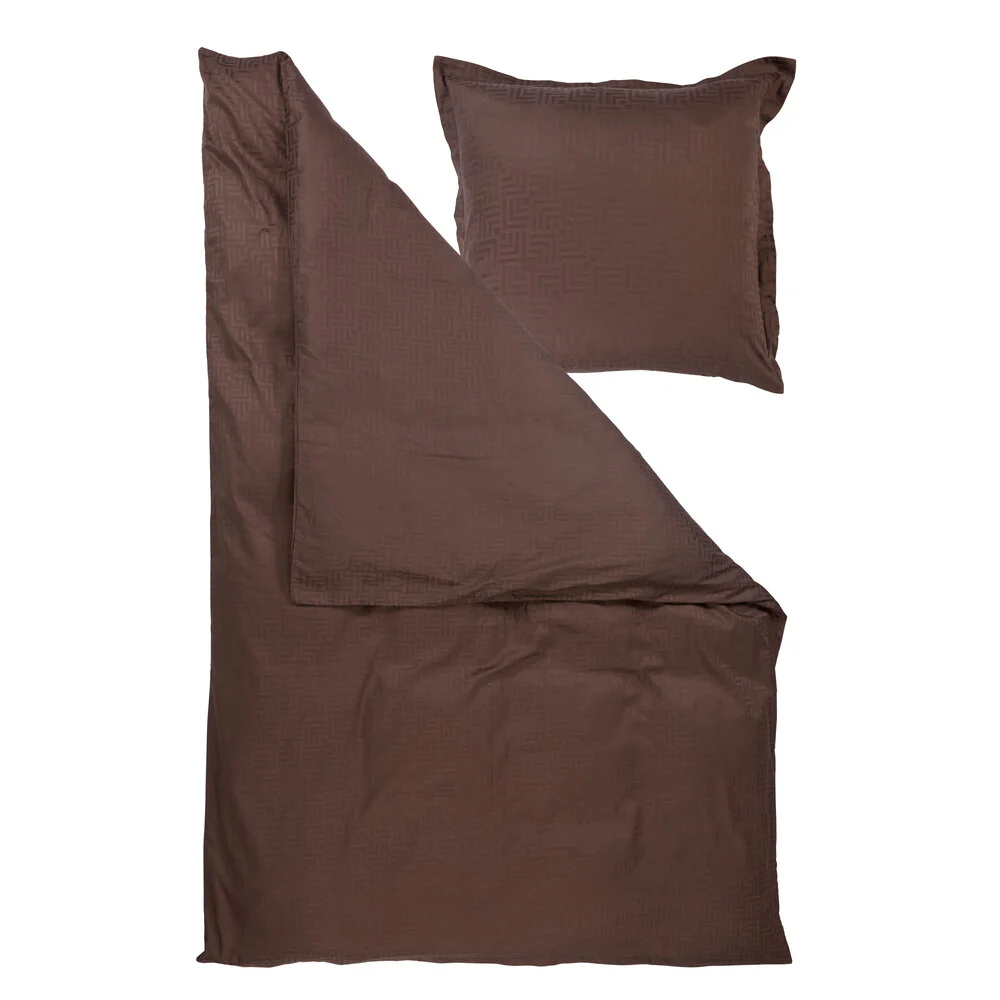 Jacquard logo sengetøj - Taupe - Image 4