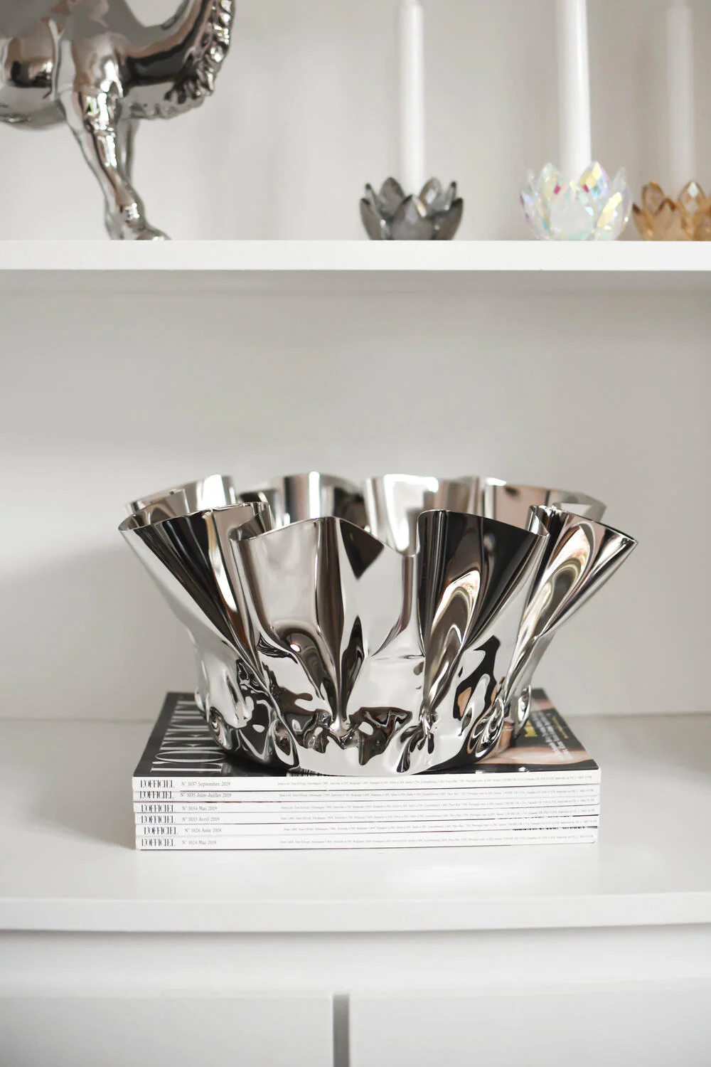 Krøllet vase, sølvfarvet - H17 cm - Image 3