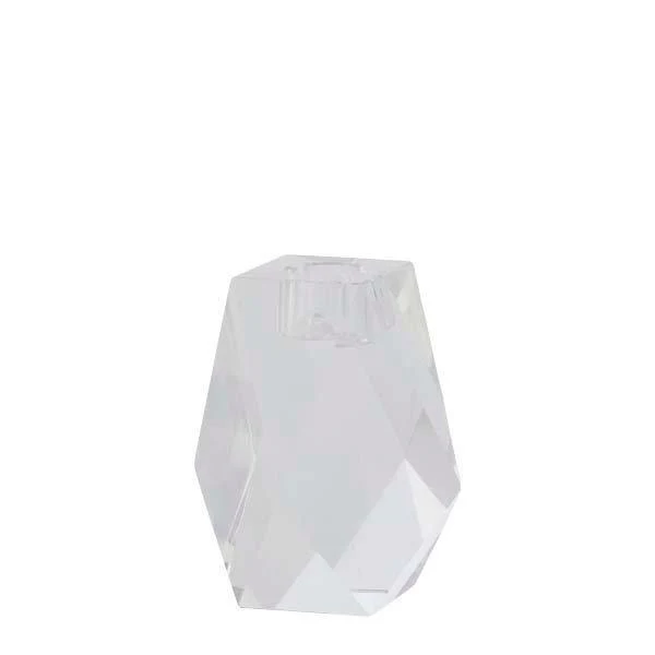Krystal stage firkant, klar - H 10 cm.
