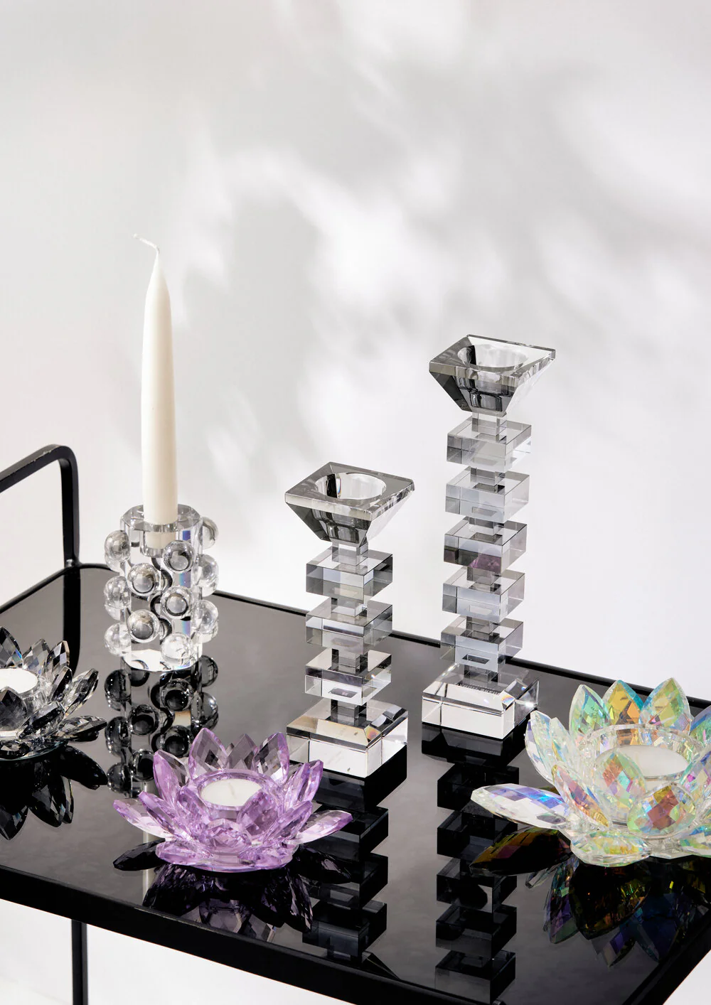 Lotus Crystal fyrfadsstage, lille - lilla - Image 2