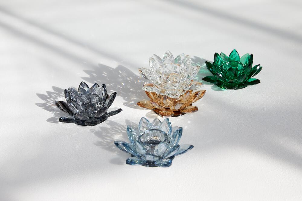 Lotus Votive fyrfadsstage, lille  - Klar - Image 3