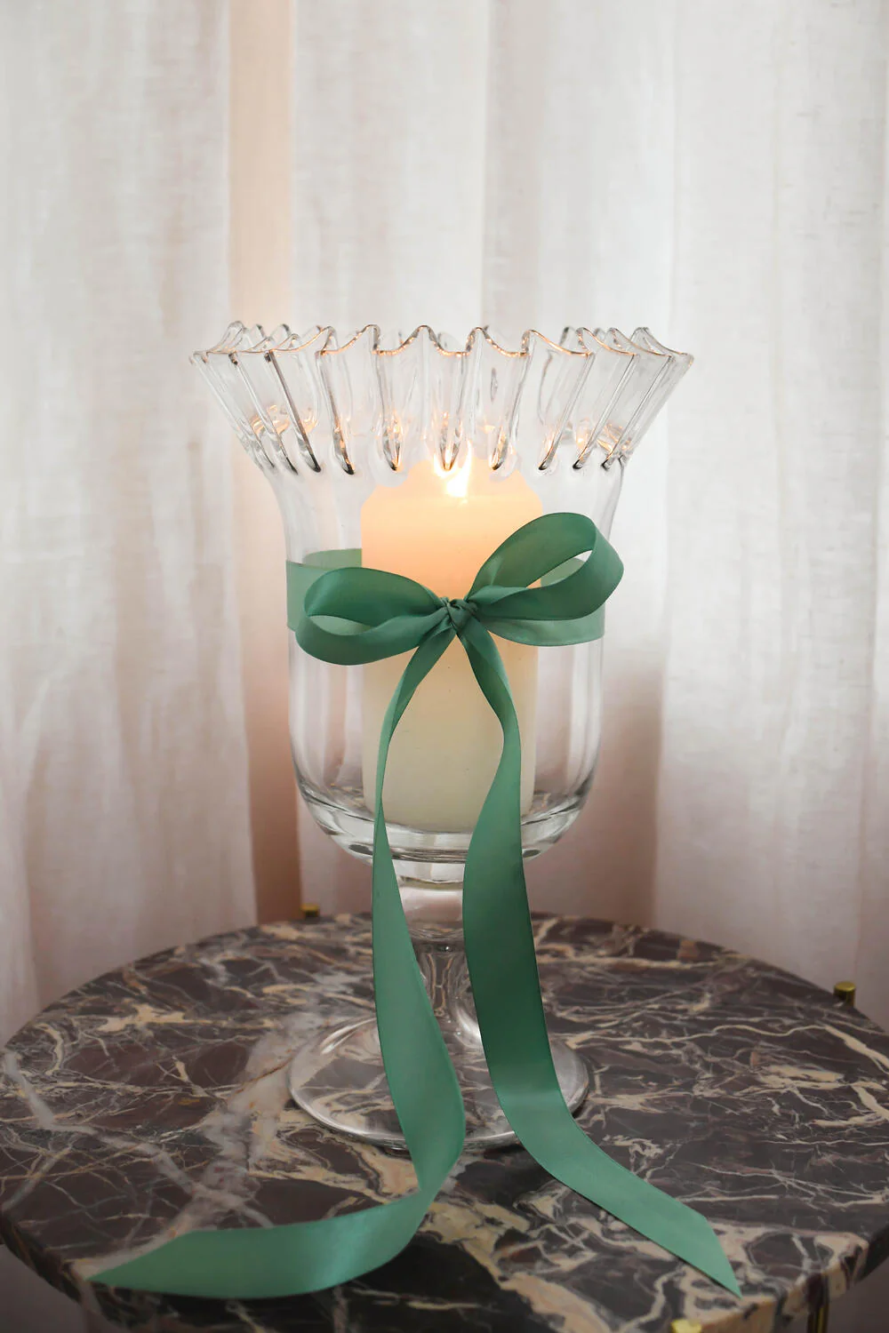 Pokalvase med flæsekant, klar - H32,5cm - Image 3