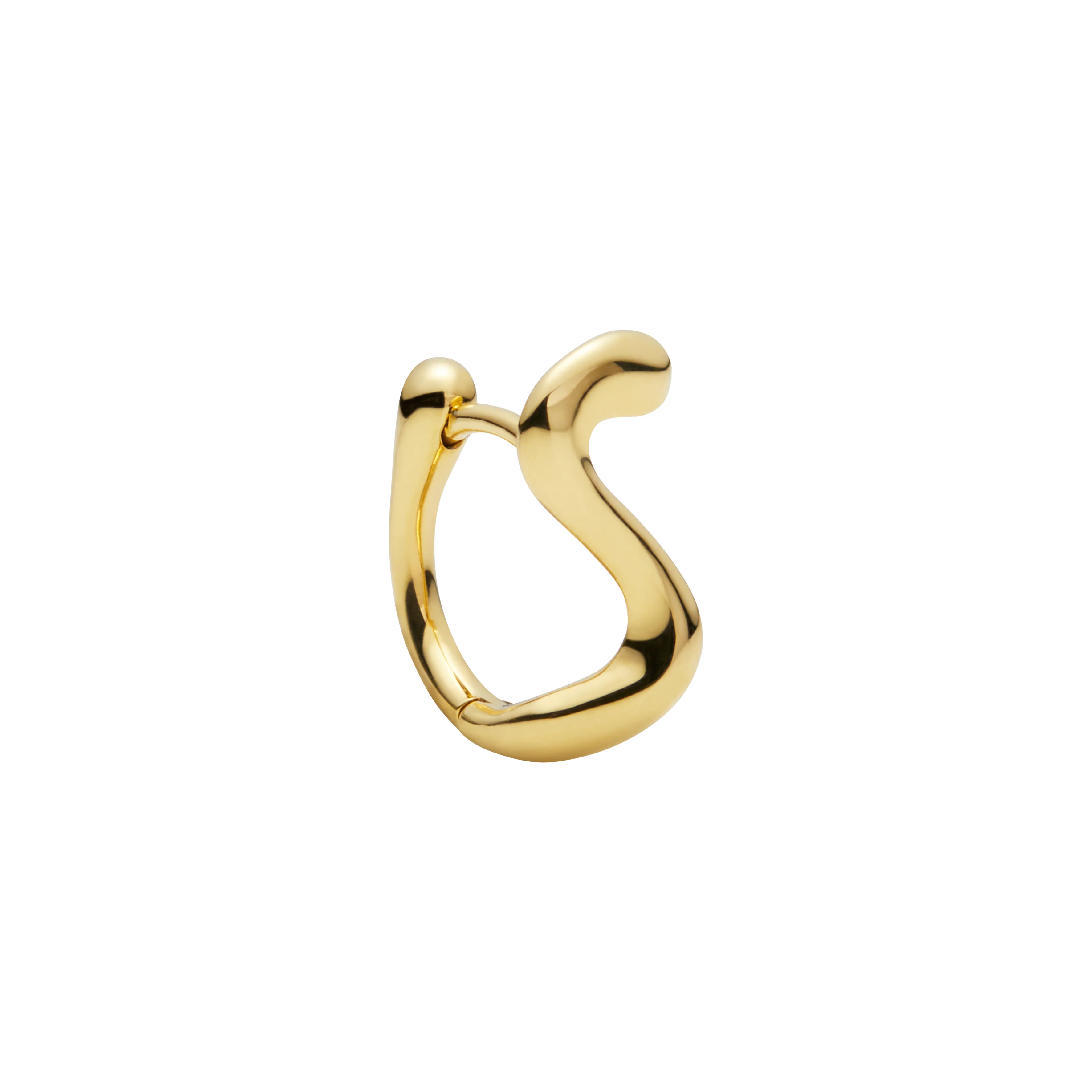Lotus 9 Huggie ørering - forgyldt - Image 3