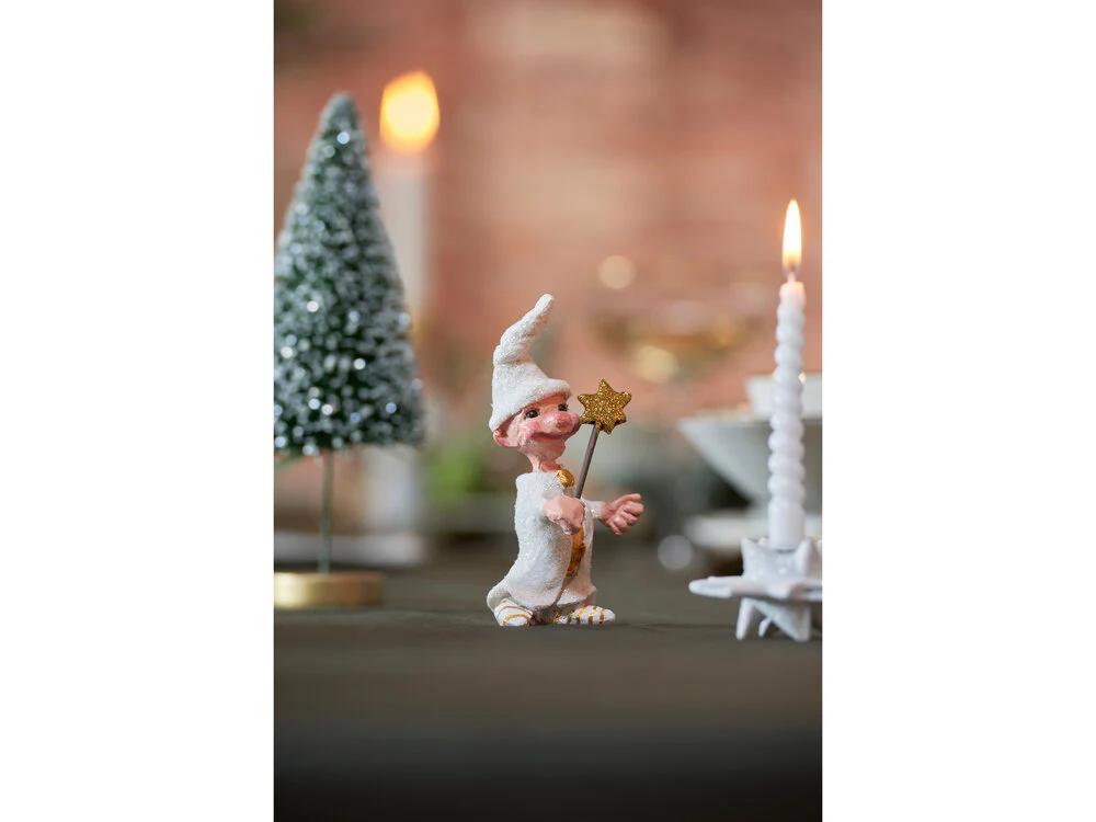Lovely Luciadreng Med Stjernestav figur - H12 cm. - Image 2