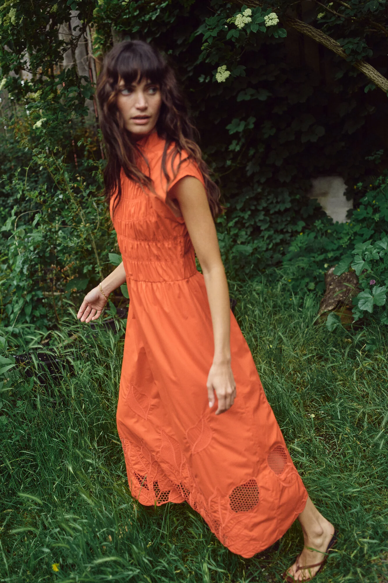 Aria Mono lang kjole – Spicy Orange - Image 12