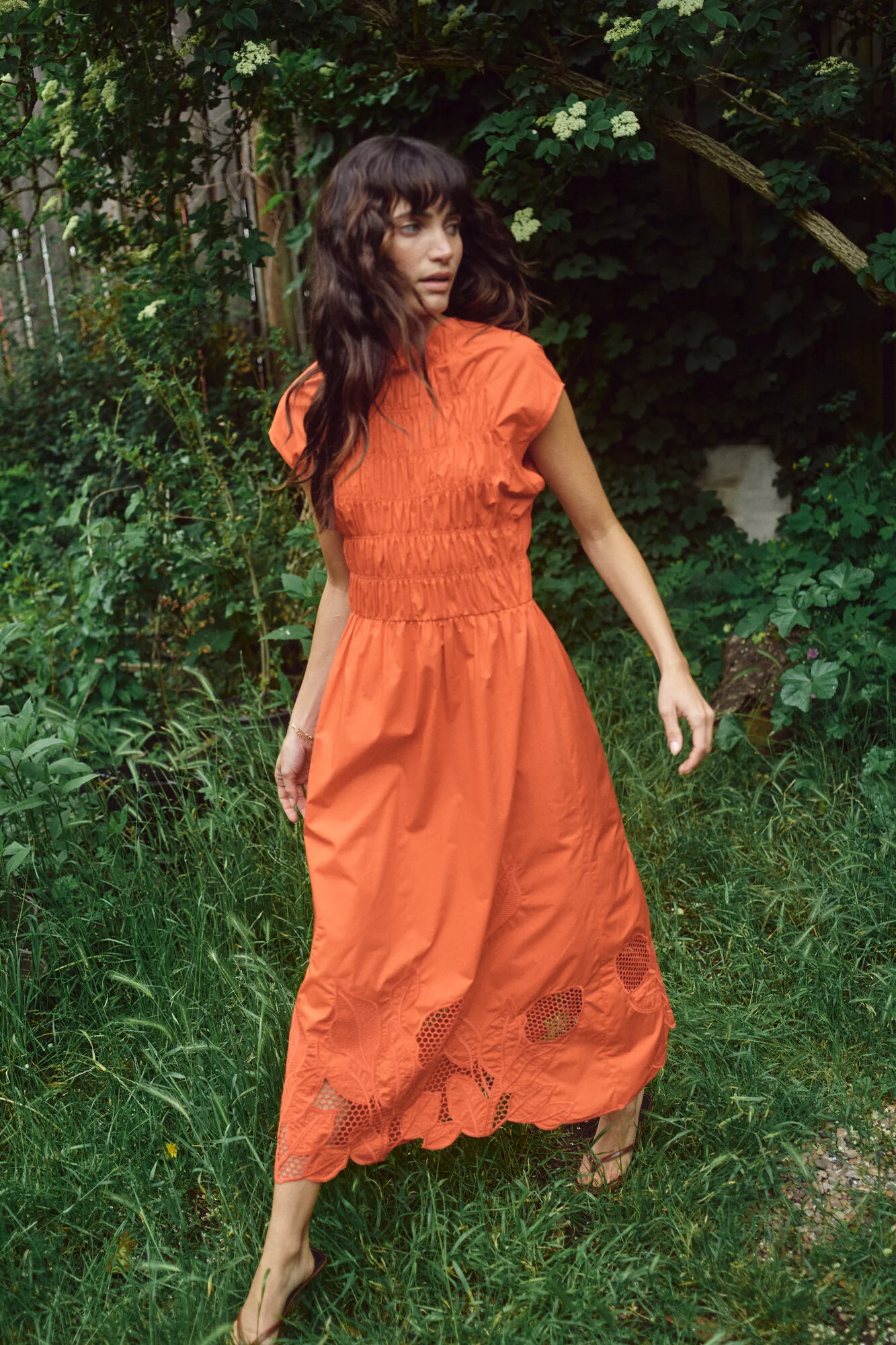 Aria Mono lang kjole – Spicy Orange - Image 6