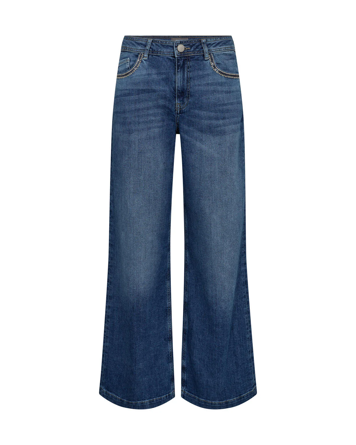 Dara Deco wide leg jeans - Mid Blue - Image 2