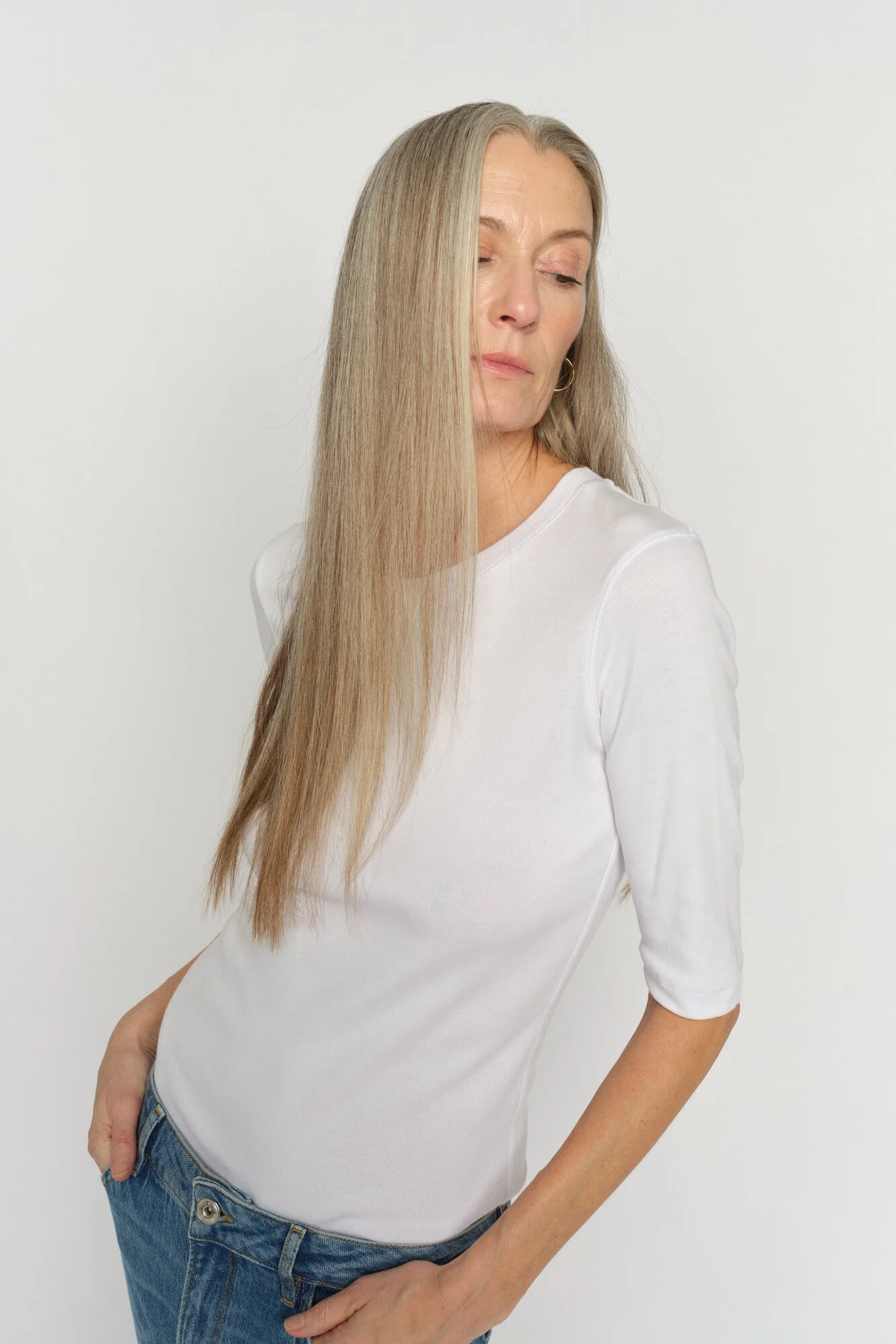 Mali 3/4 Sleeve t-shirt – hvid - Image 3