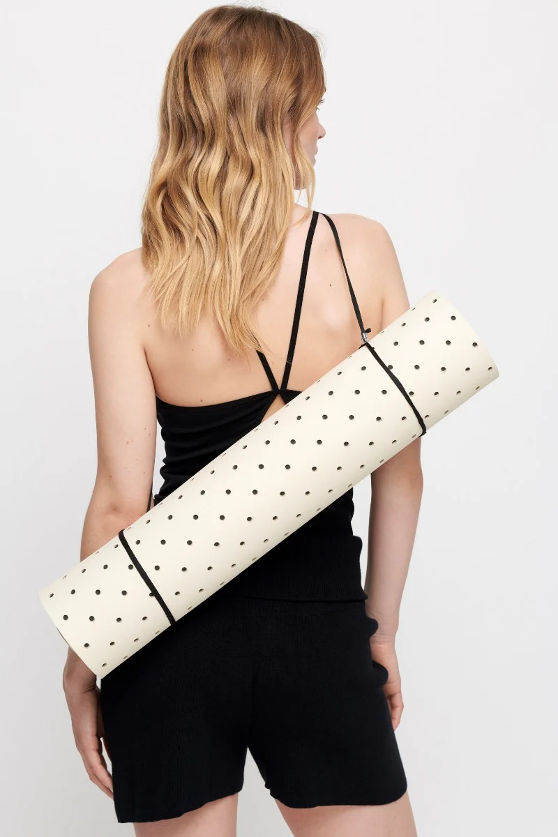 Dotted signature yogamåttet - Ecru/black - Image 2