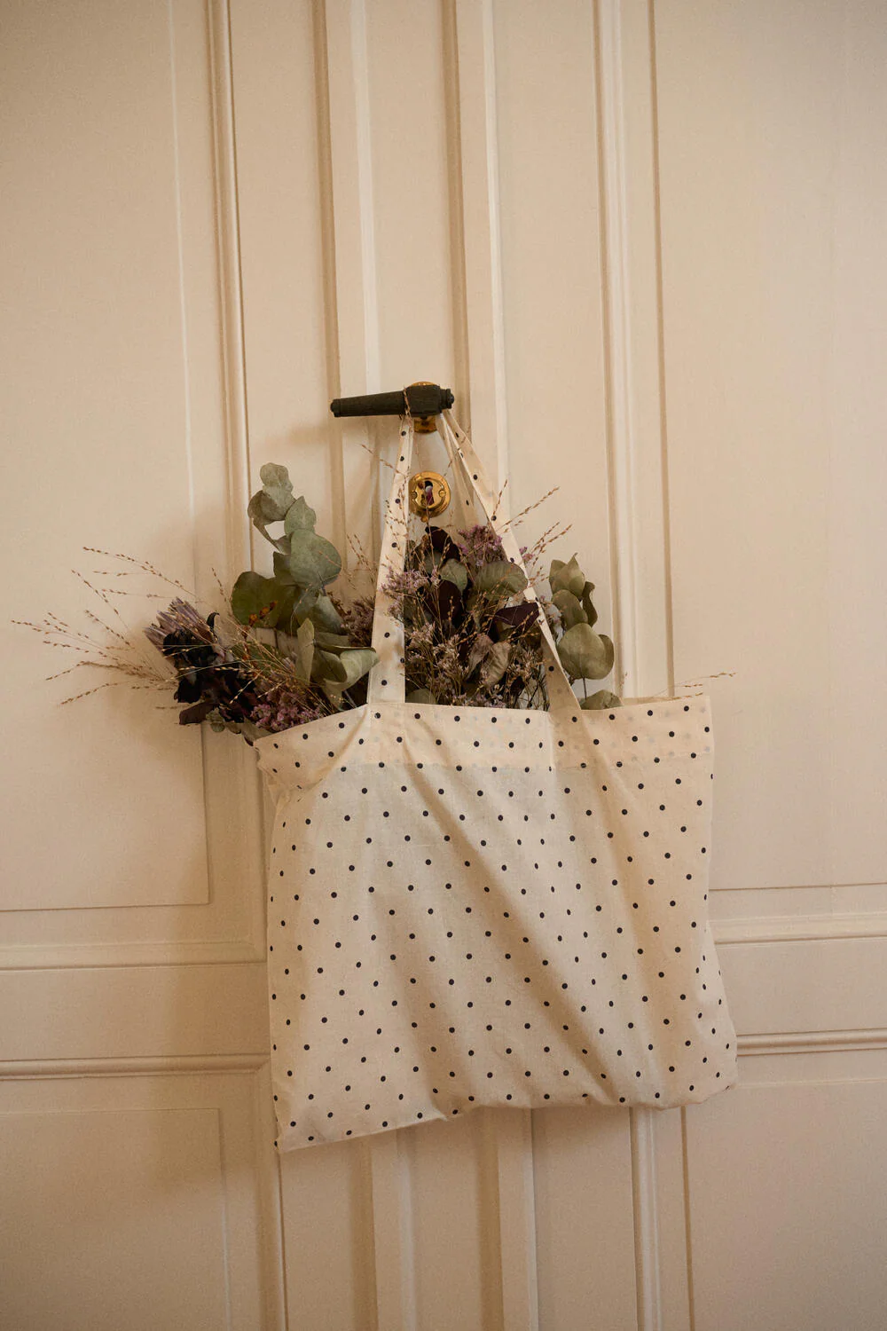 Medium Dot shopper - Ecru/Black Dots - Image 2