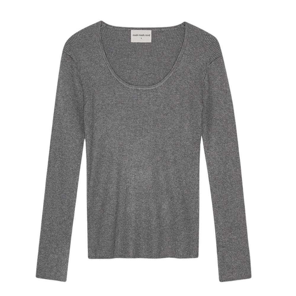 Soul rib langærmet t-shirt - grey melange - Image 2