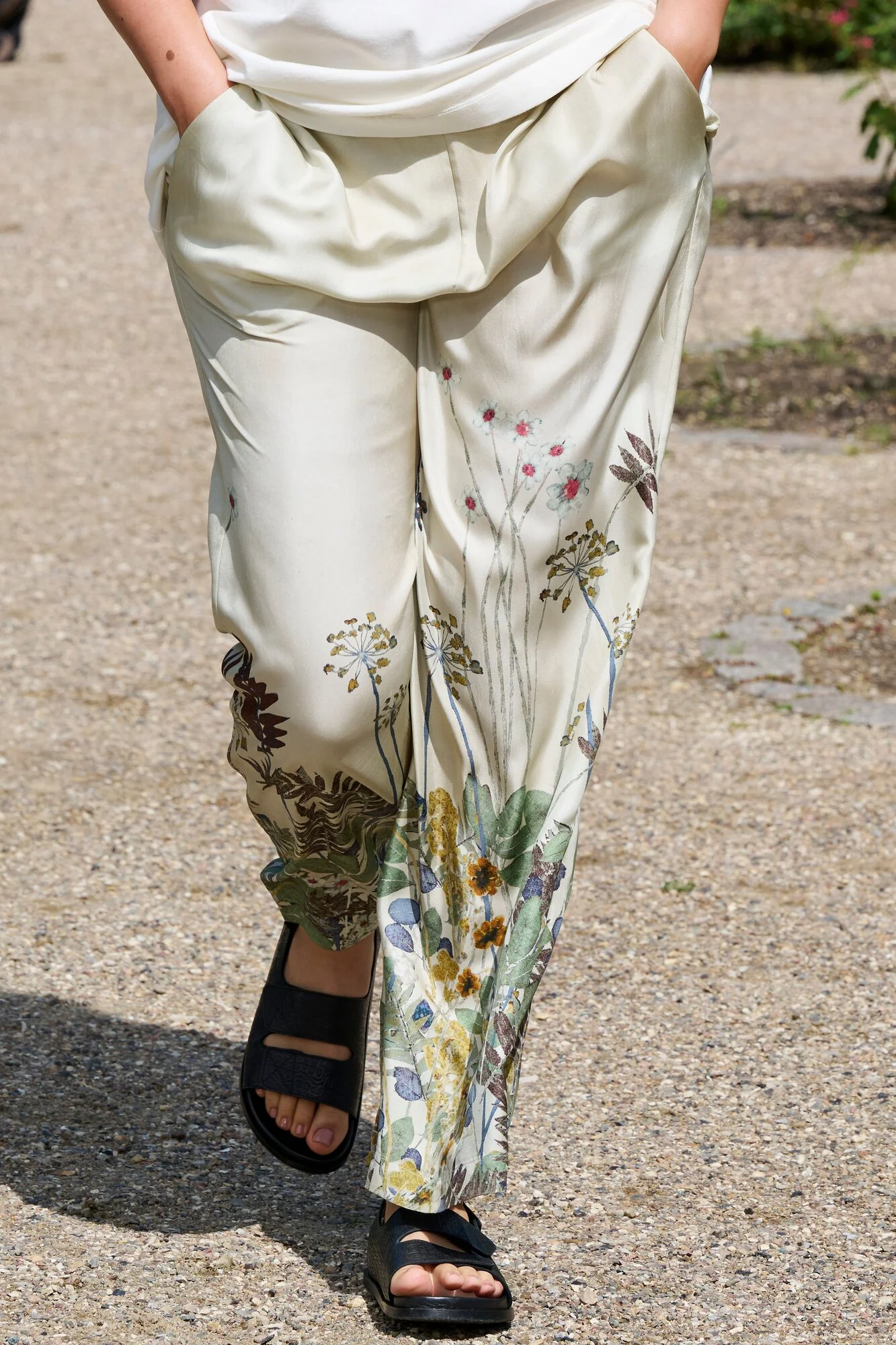 Fabert silkebukser - Print Creme - Image 8