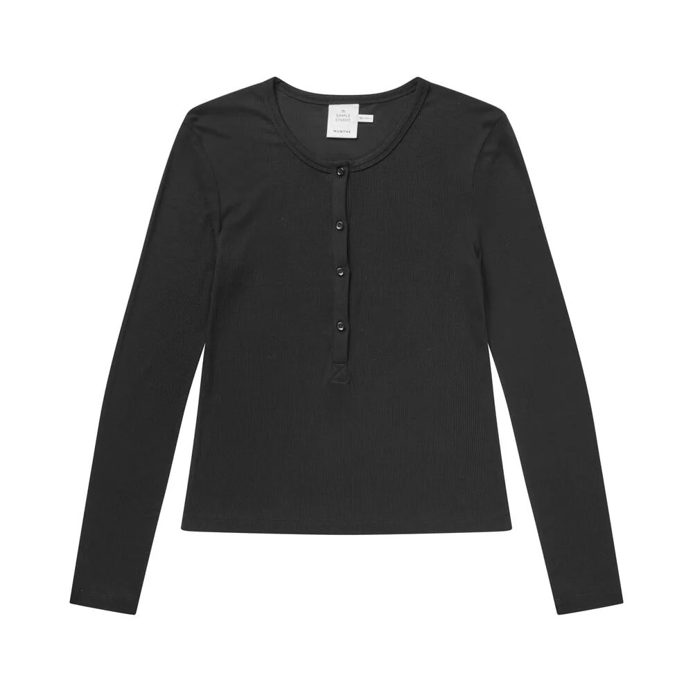 Grace Button langærmet t-shirt - sort - Image 2