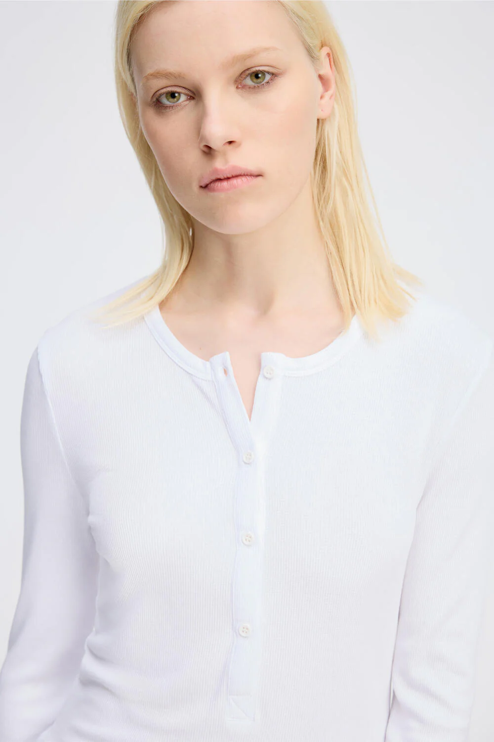 Grace Buttons langærmet t-shirt - hvid - Image 5