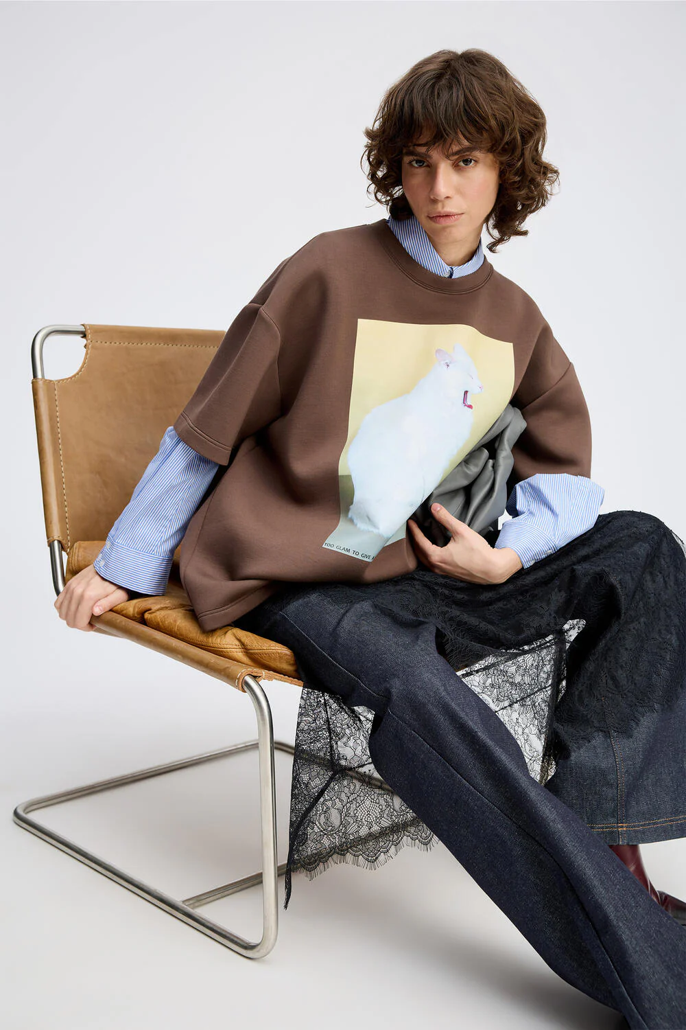 Raploi Neopren Sweat t-shirt - brun - Image 6