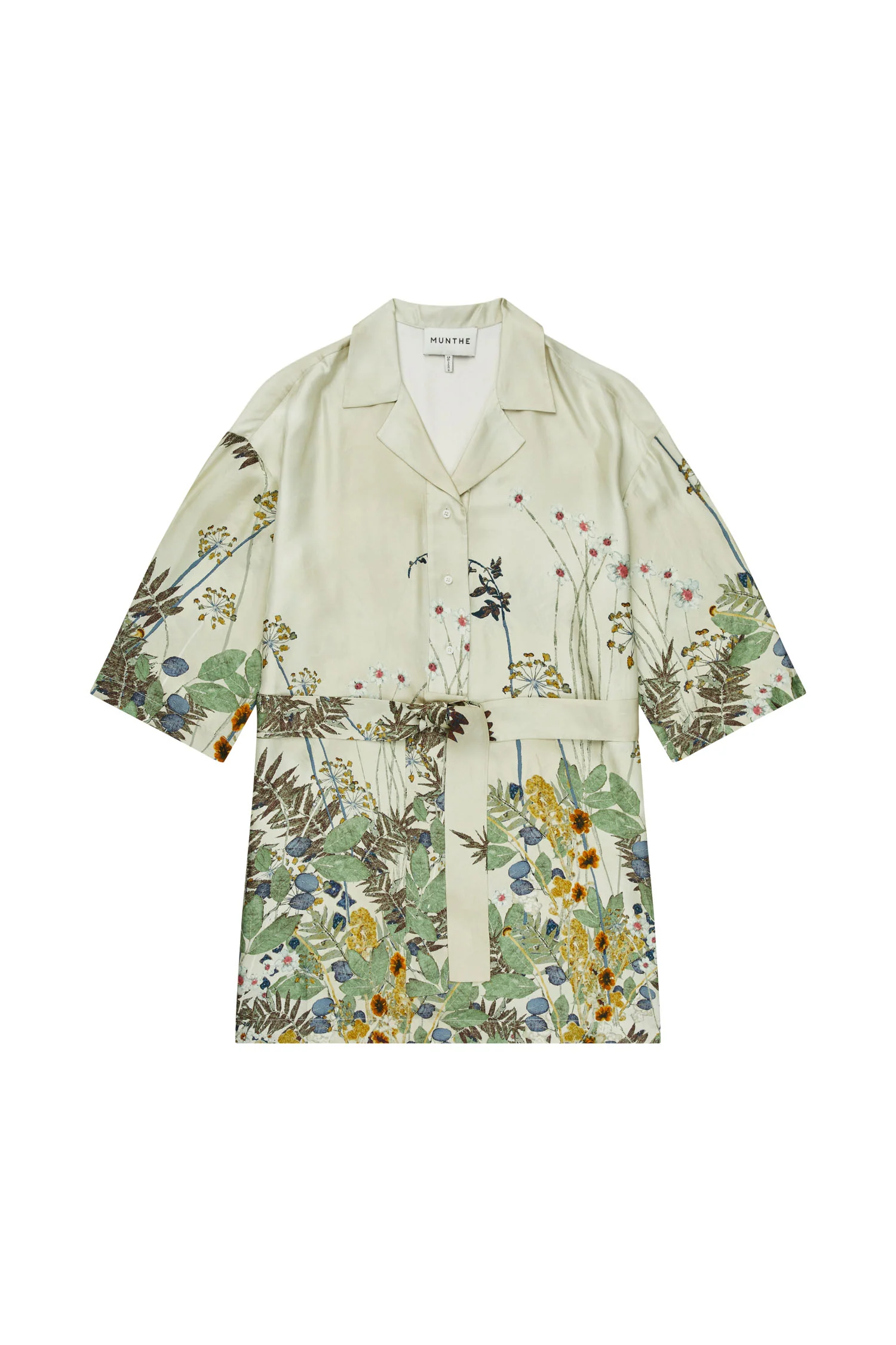Ratana silkekjole - Print Creme - Image 2