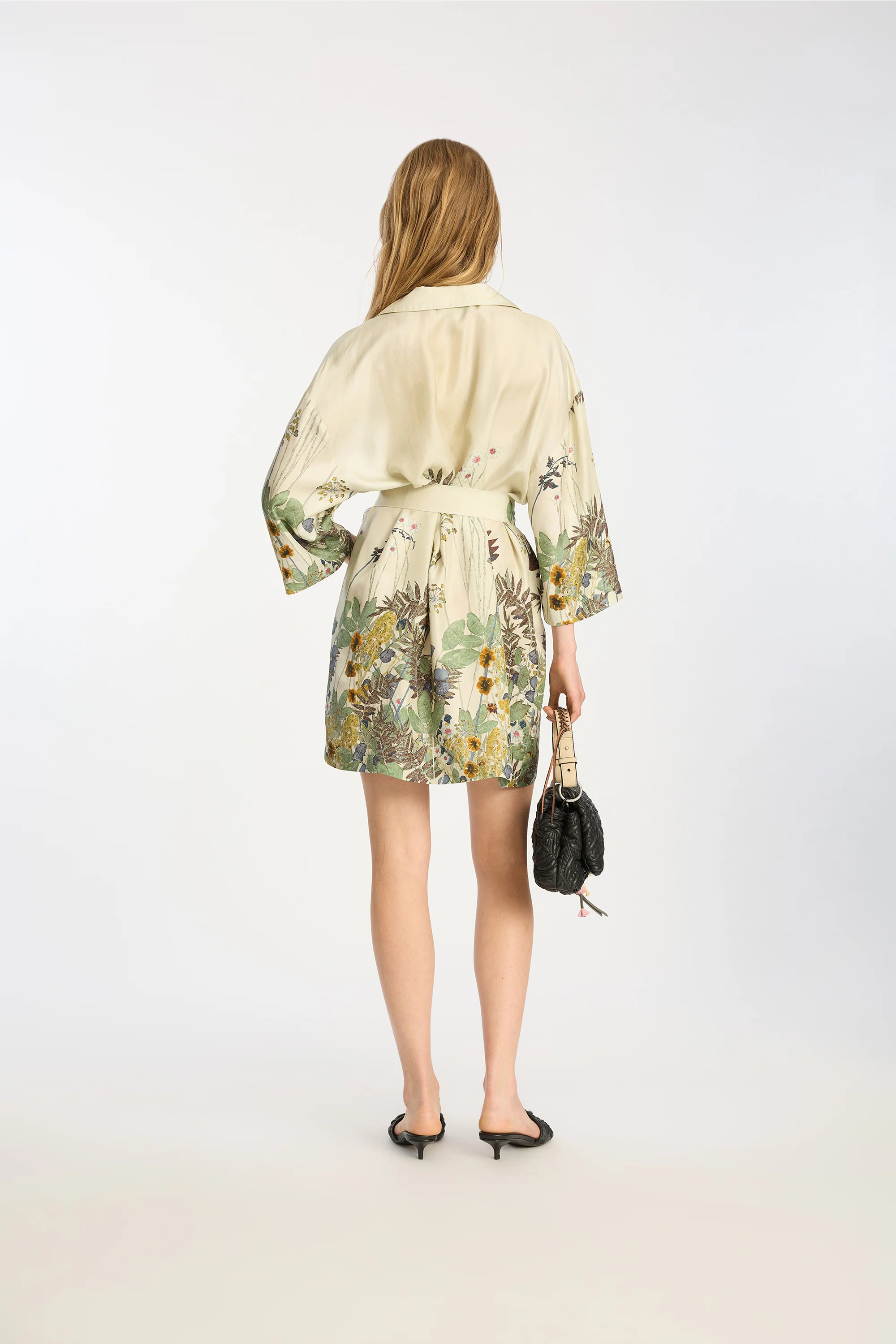 Ratana silkekjole - Print Creme - Image 6