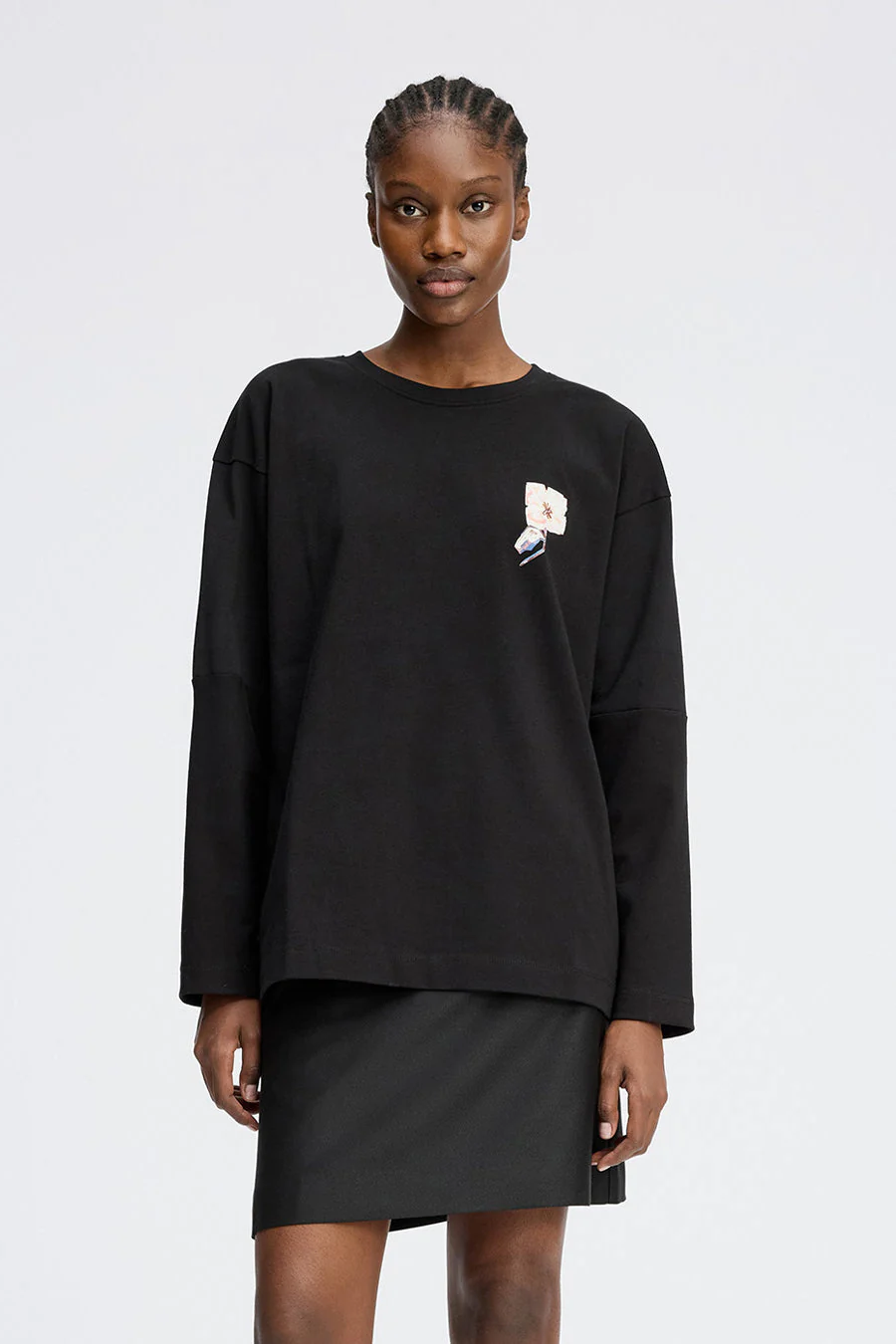 Roomu langærmet t-shirt - sort