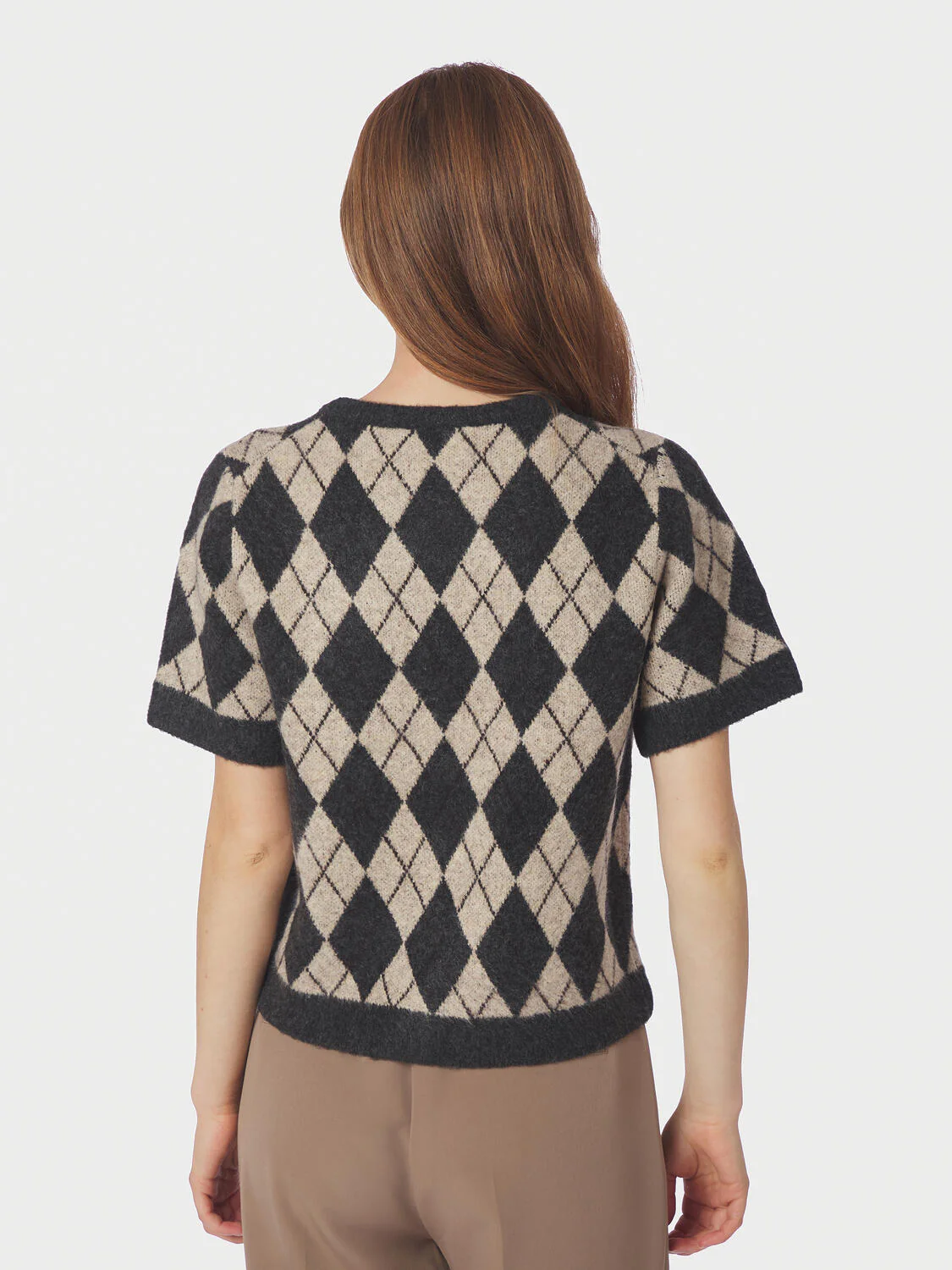 Allestar Check kortærmet cardigan - beige - Image 3