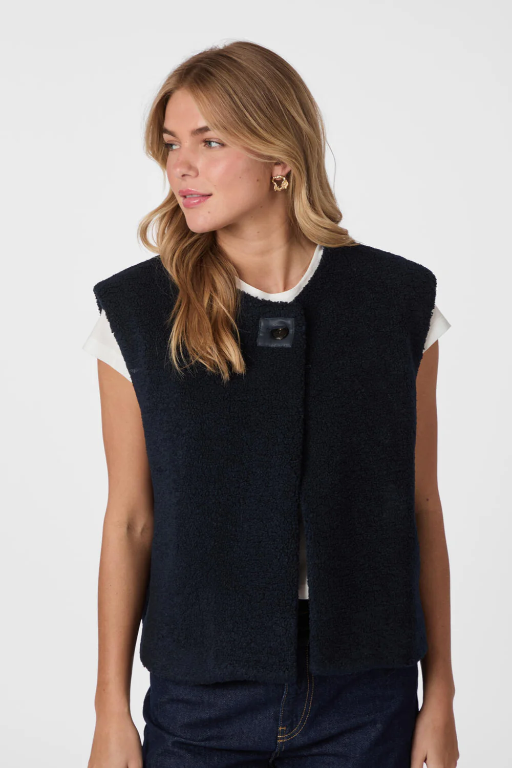 Anjanna Teddy vest - Navy