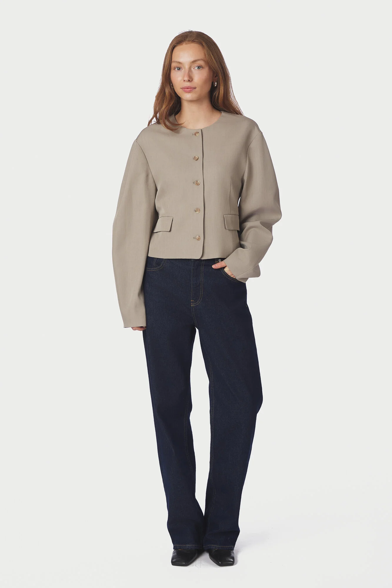 Aranti Structure Curve jakke - Warm Grey - Image 5