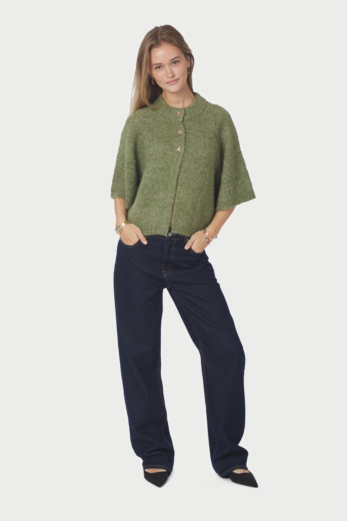 Benuta Fluffy cardigan - Dusty Green - Image 4