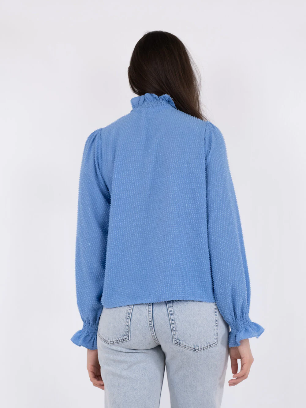 Brielle Glitter bluse - Dusty Blue - Image 3