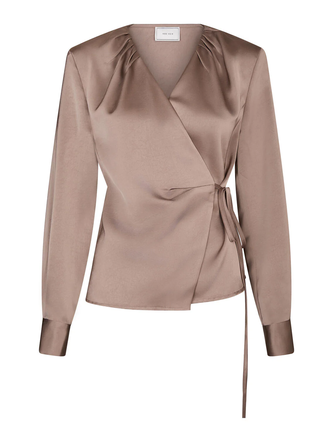 Caprina Heavy Sateen bluse - Dark Taupe - Image 2