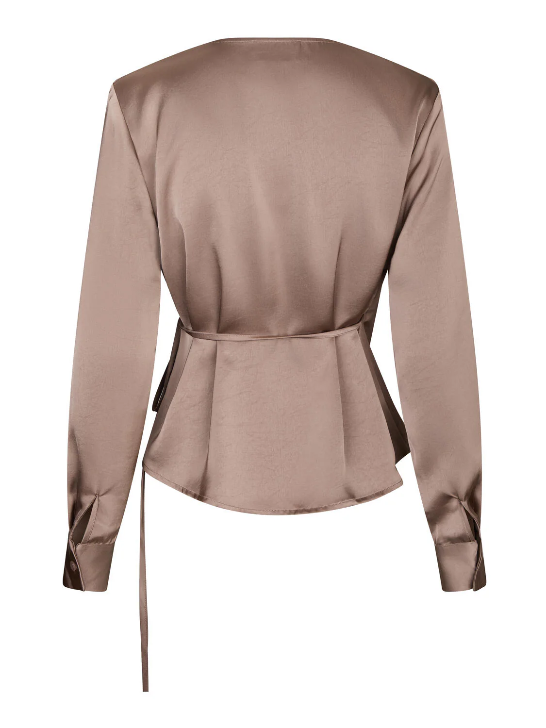 Caprina Heavy Sateen bluse - Dark Taupe - Image 5