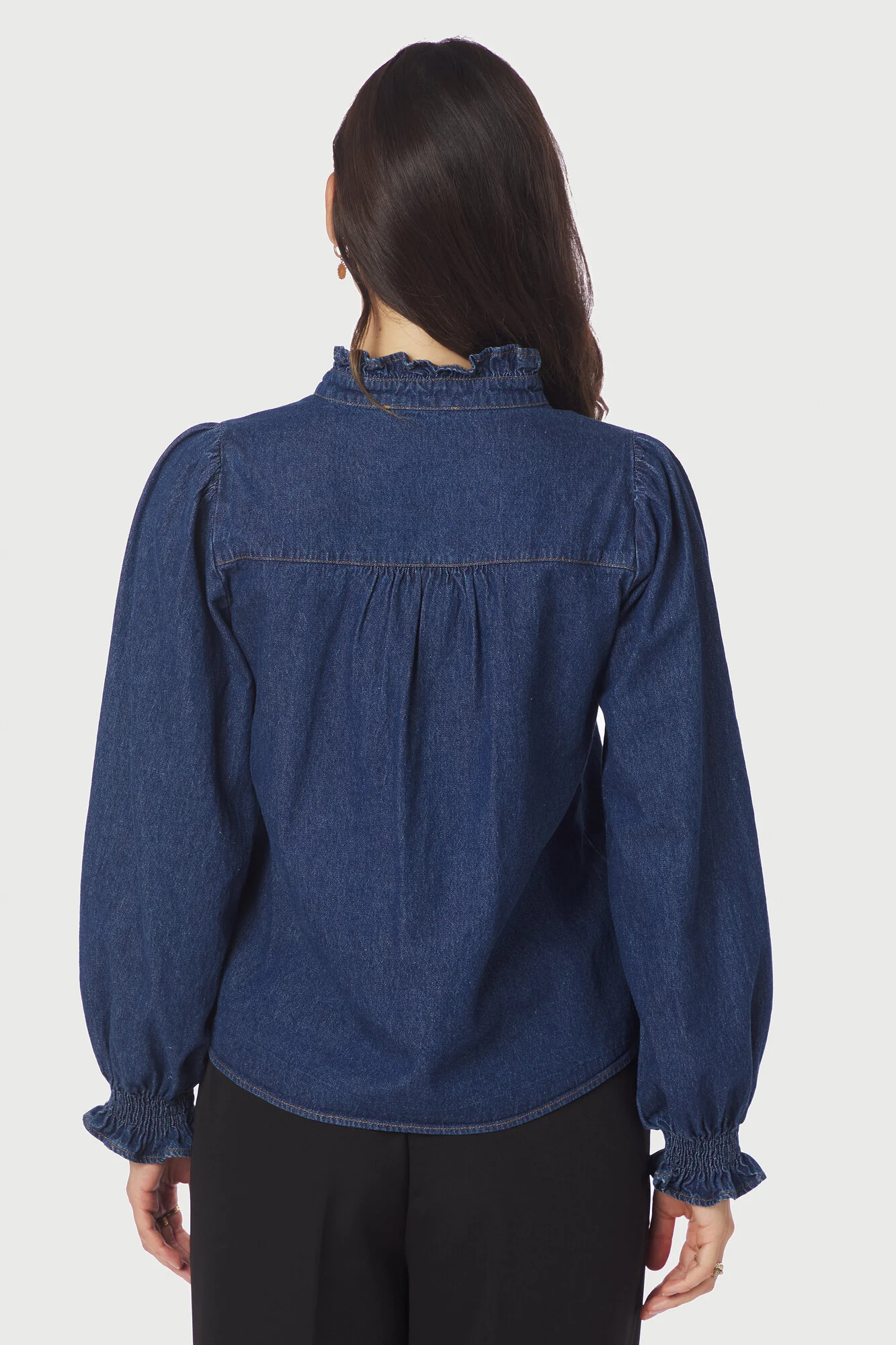 Emmeline denimbluse - mørkeblå - Image 3