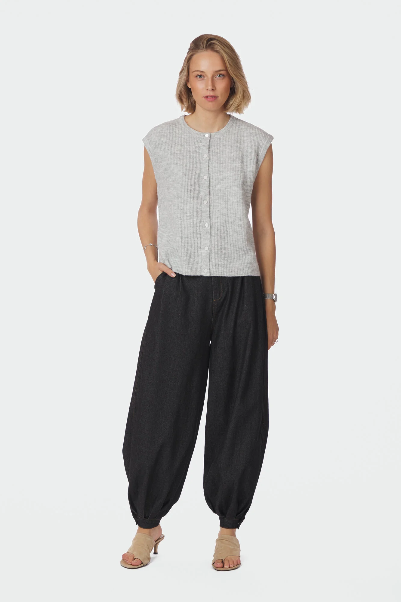 Everest strikvest - Light Grey Melange - Image 5