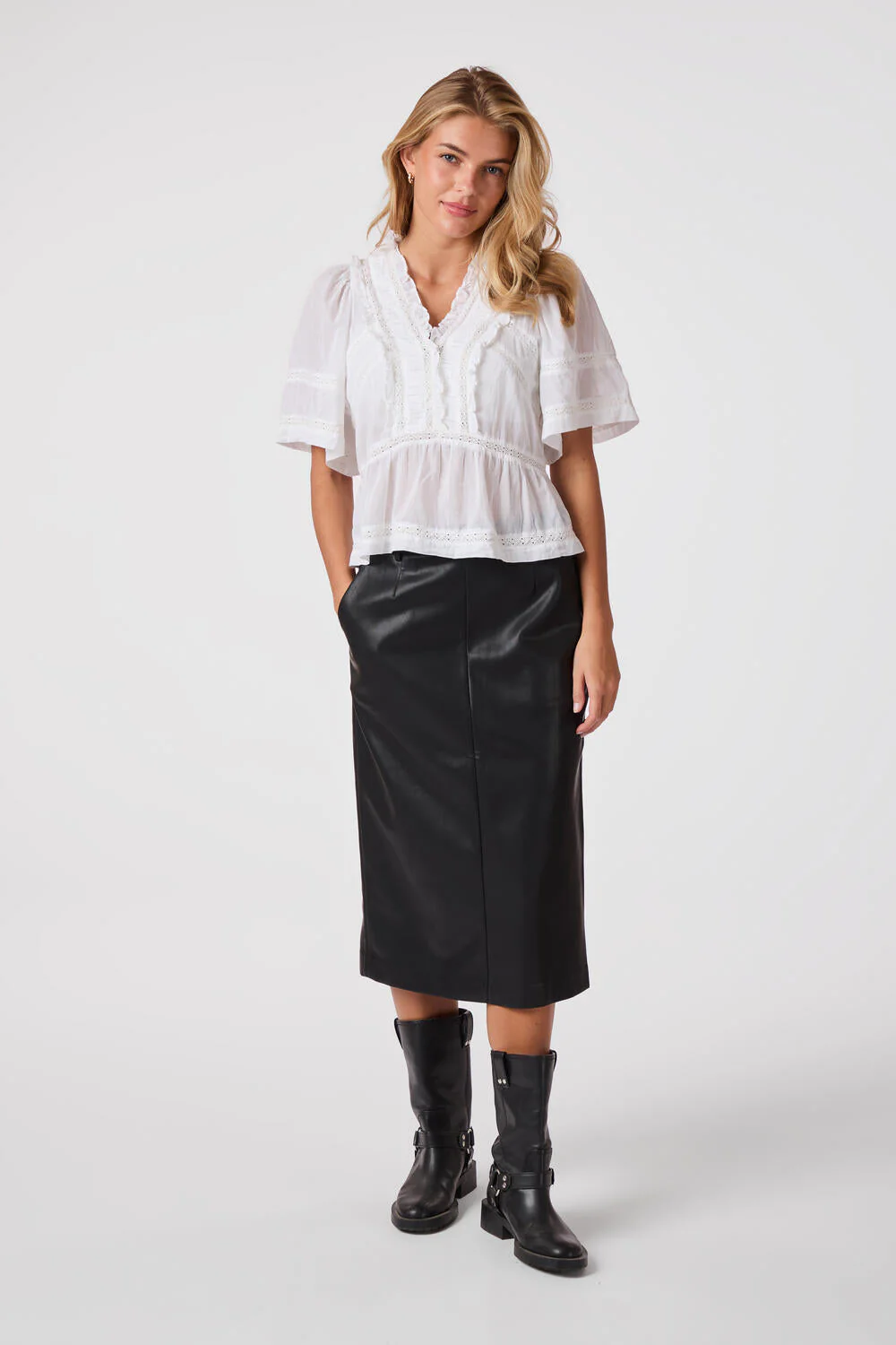 Evienne S Voile top - hvid - Image 3