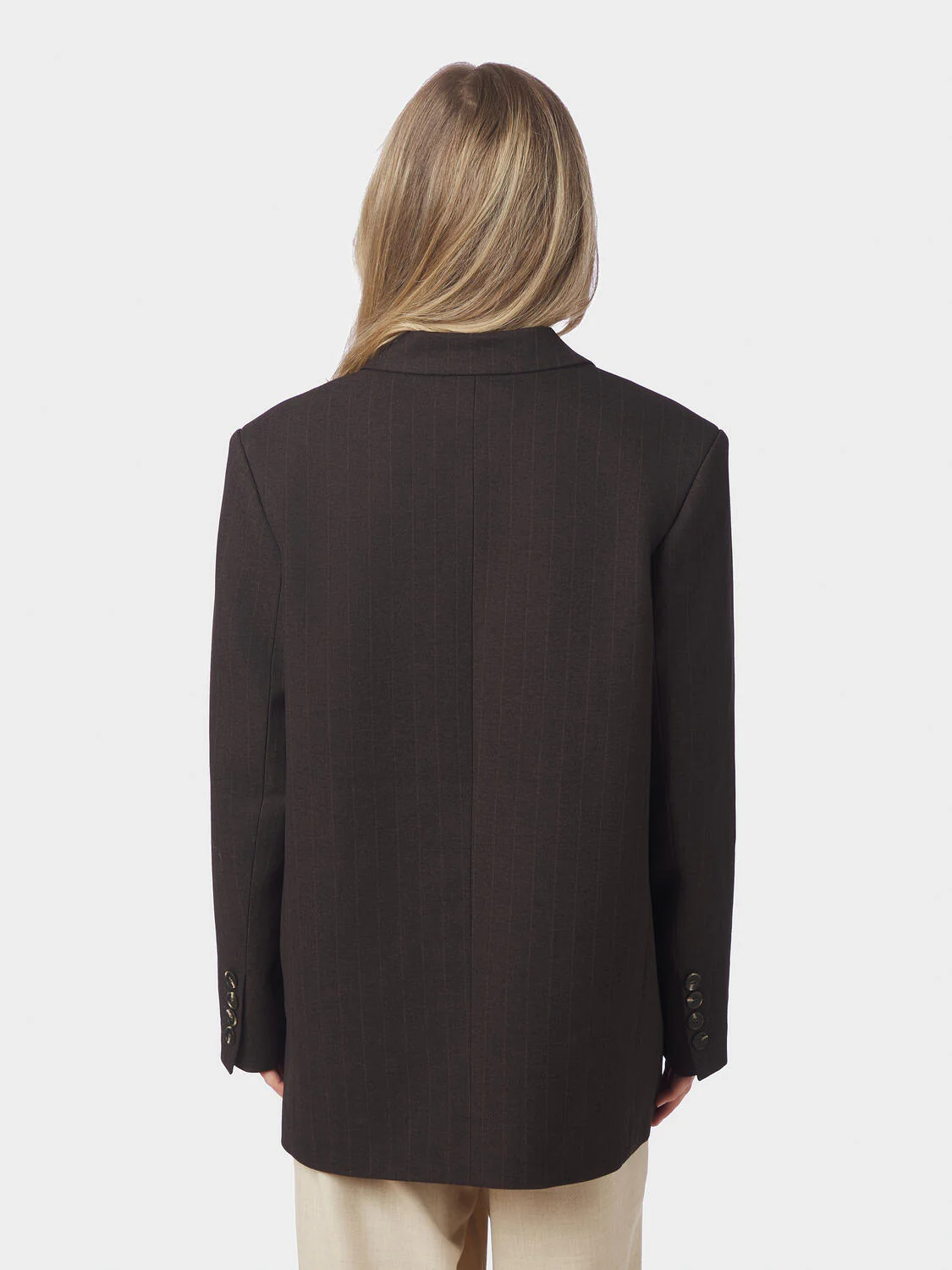 Gaby Pinstripe blazer - mørkebrun - Image 3