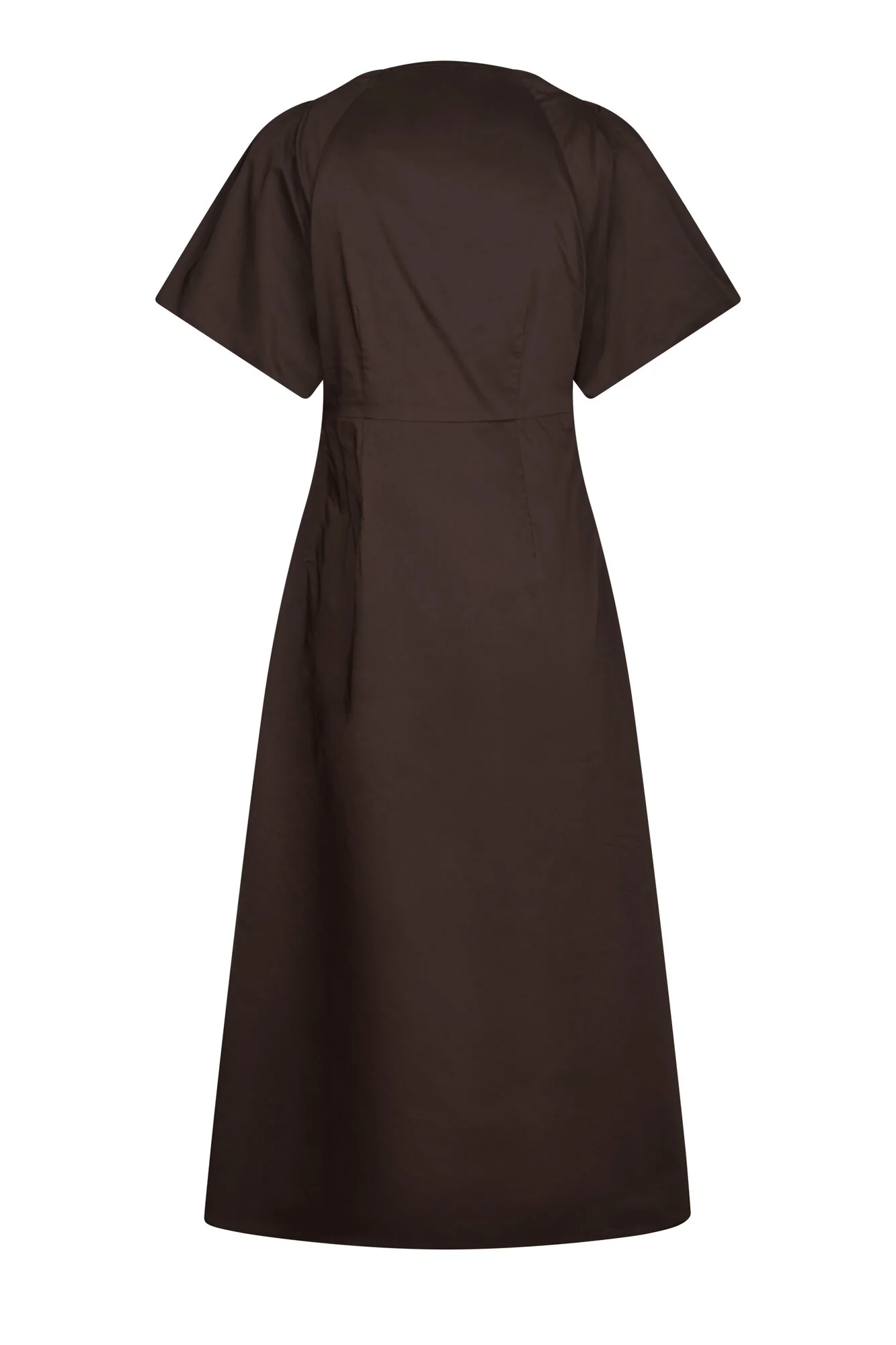 Illana Poplin kjole - Chocolate Brown - Image 4