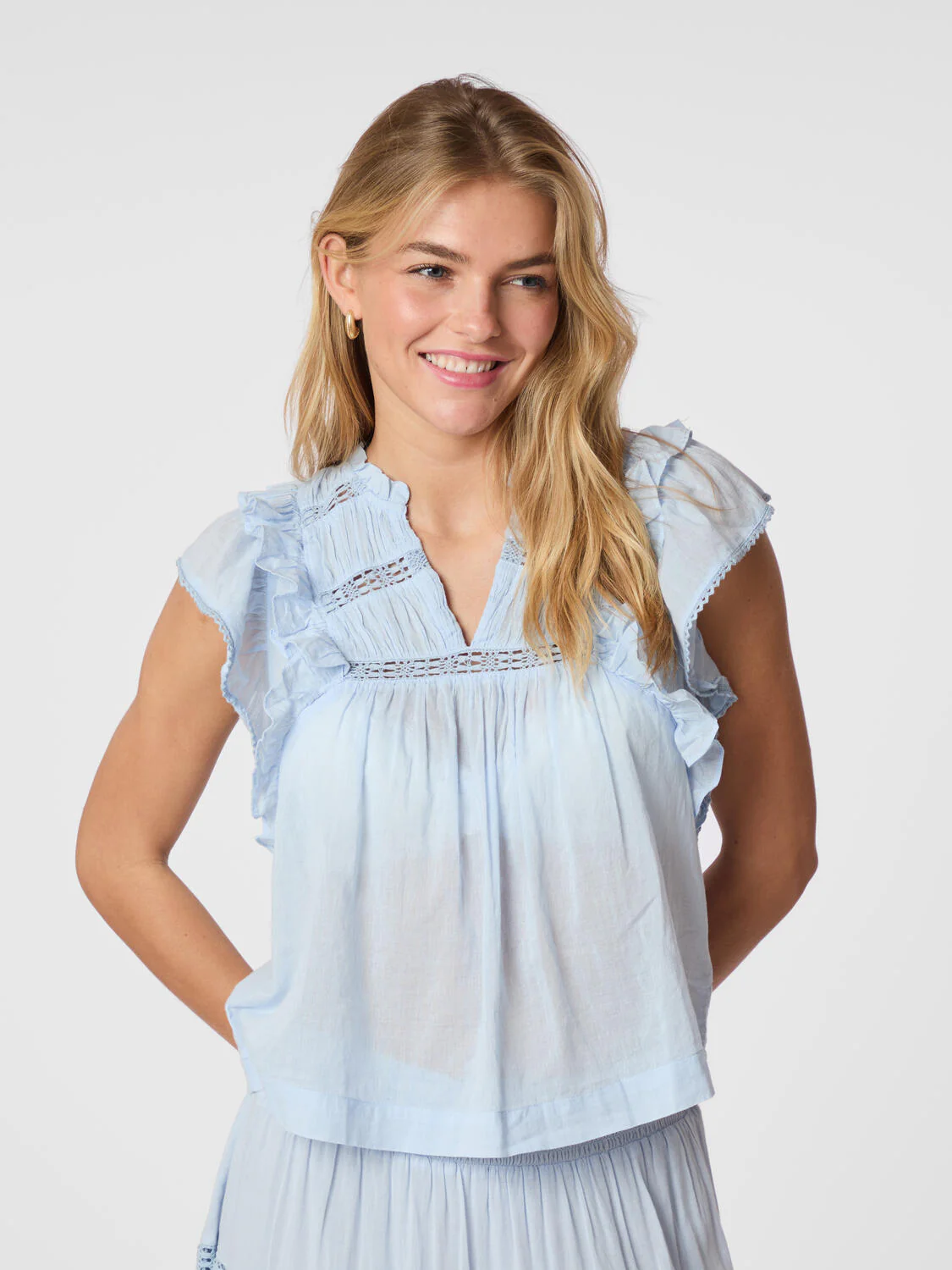 Jayla S Voile Top - Light Blue - Image 4