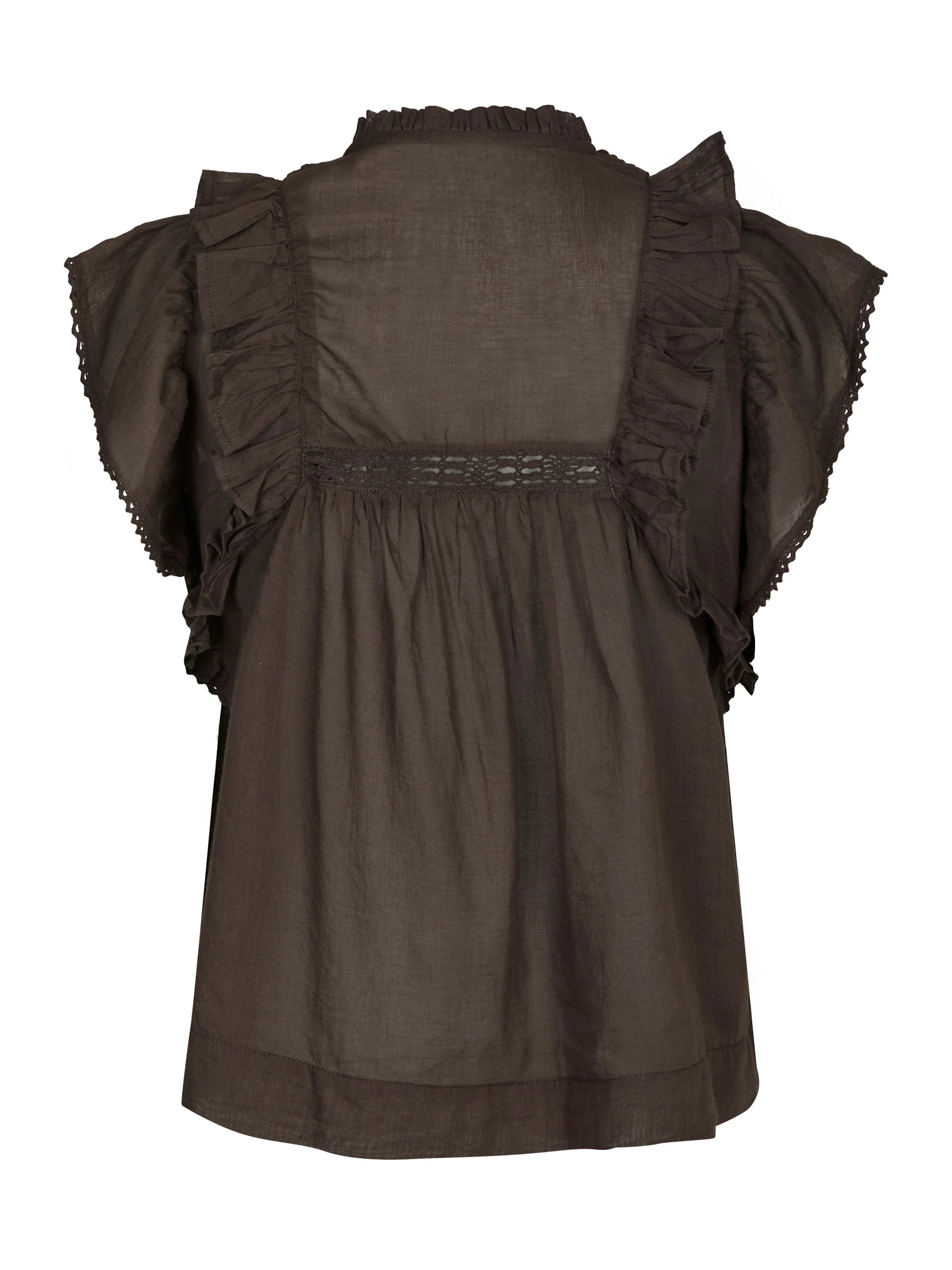 Jayla S Voile top - mørkebrun - Image 5