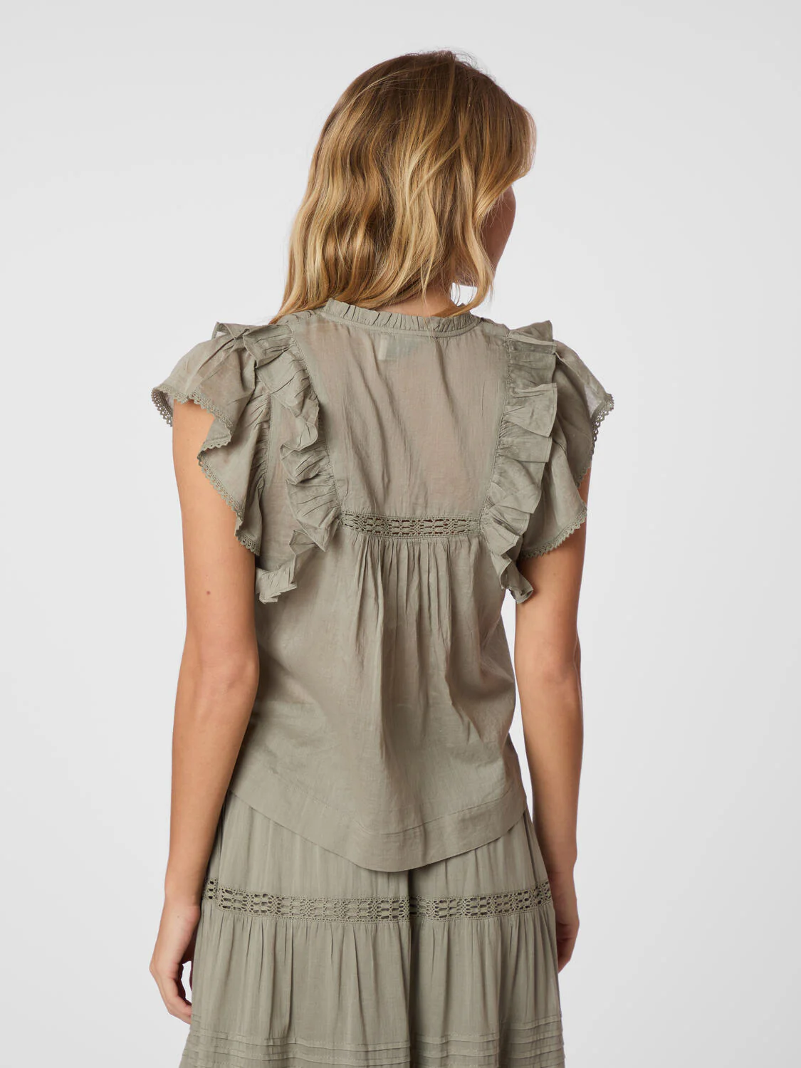 Jayla S Voile Top - Smoke Green - Image 4