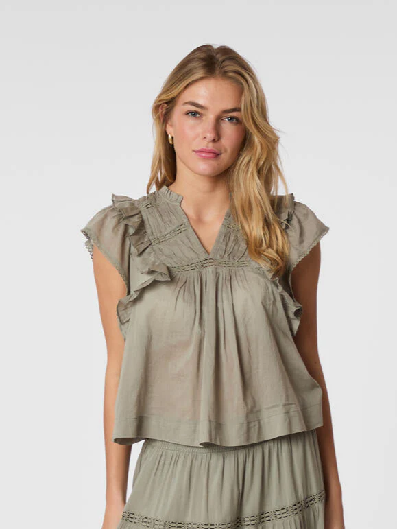 Jayla S Voile Top - Smoke Green - Image 5